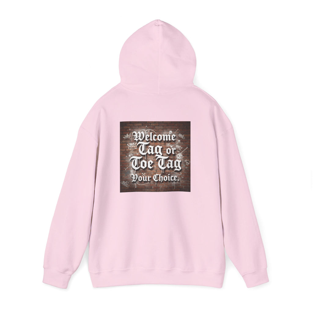 Recovery Carter Hoodie — "Welcome Tag or Toe Tag" Back Graphic