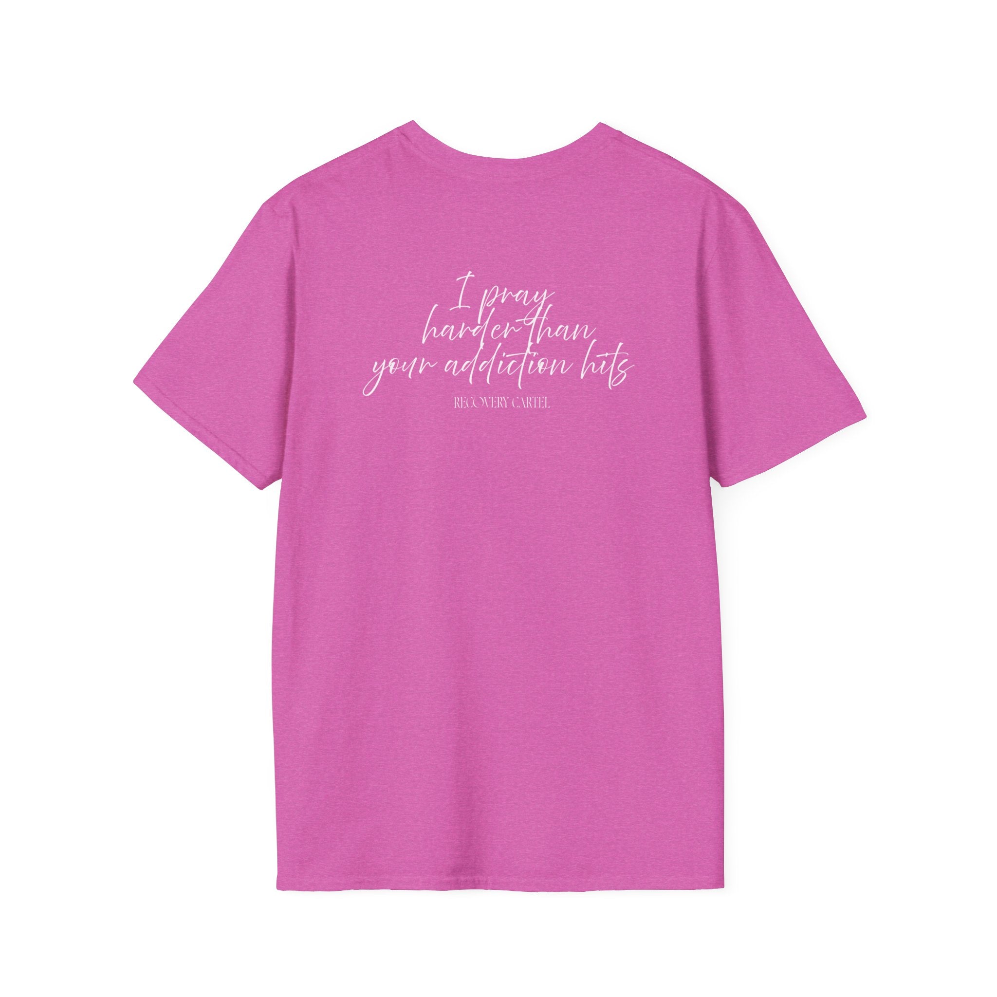 Cartel Mom Tee- I pray harder than your addiction hits