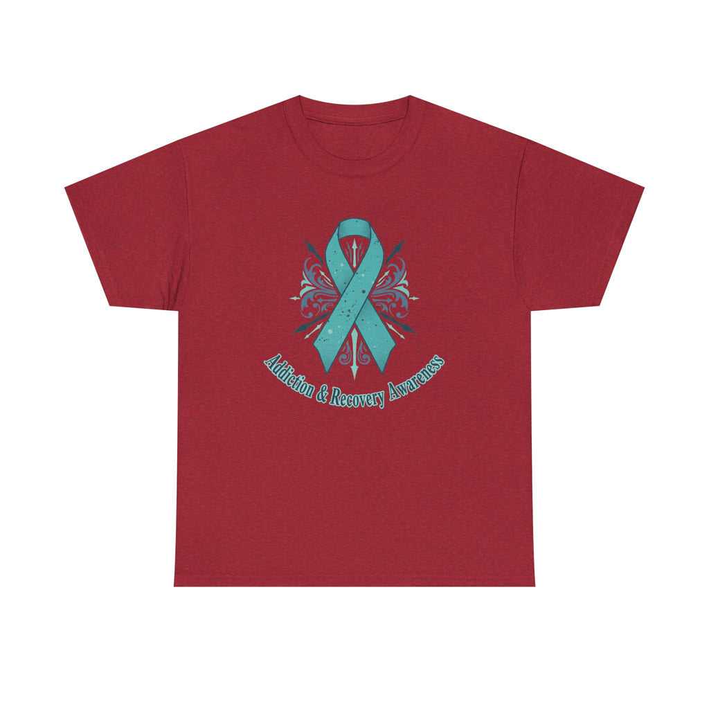 Addiction & Recovery Awareness Ribbon Tee — Teal Support Awareness T-Shirt