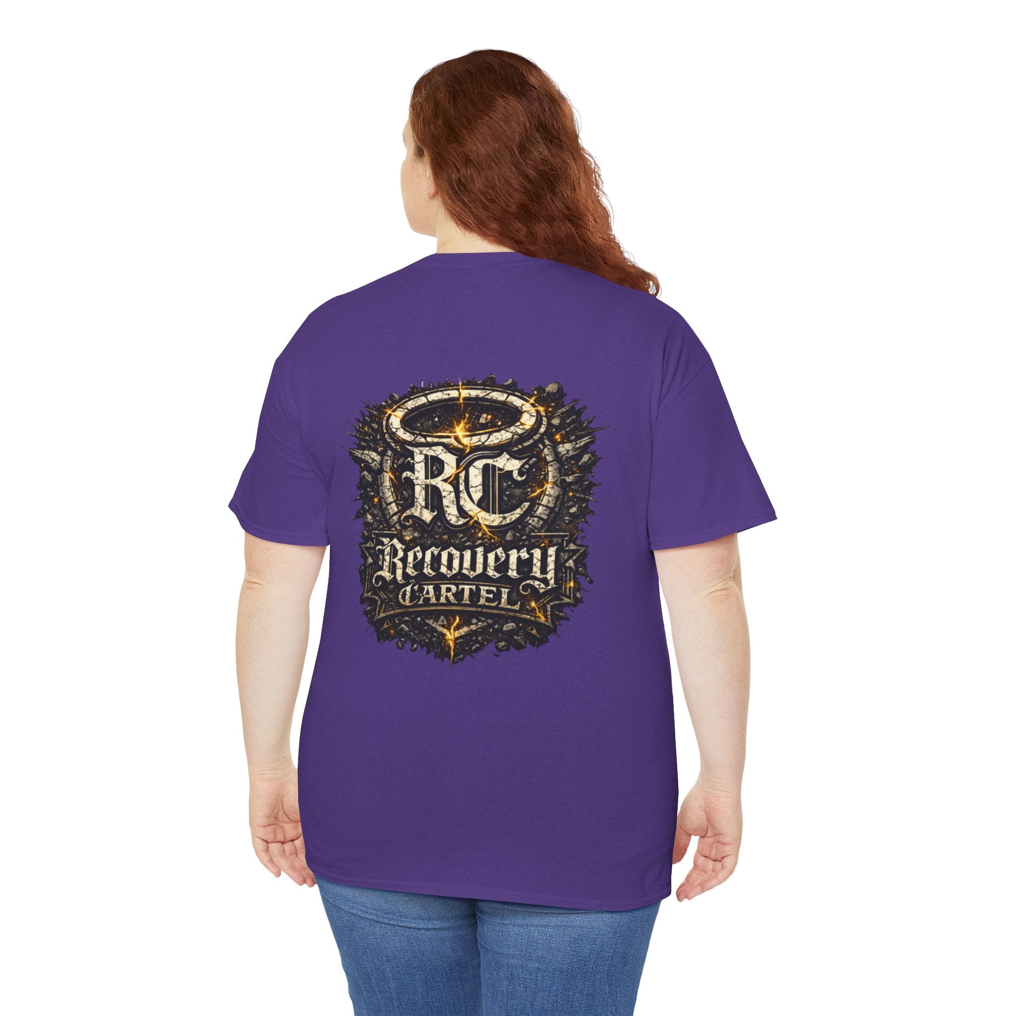 Recovery Cartel Signature Tee with "From Hell to Healing" on the front