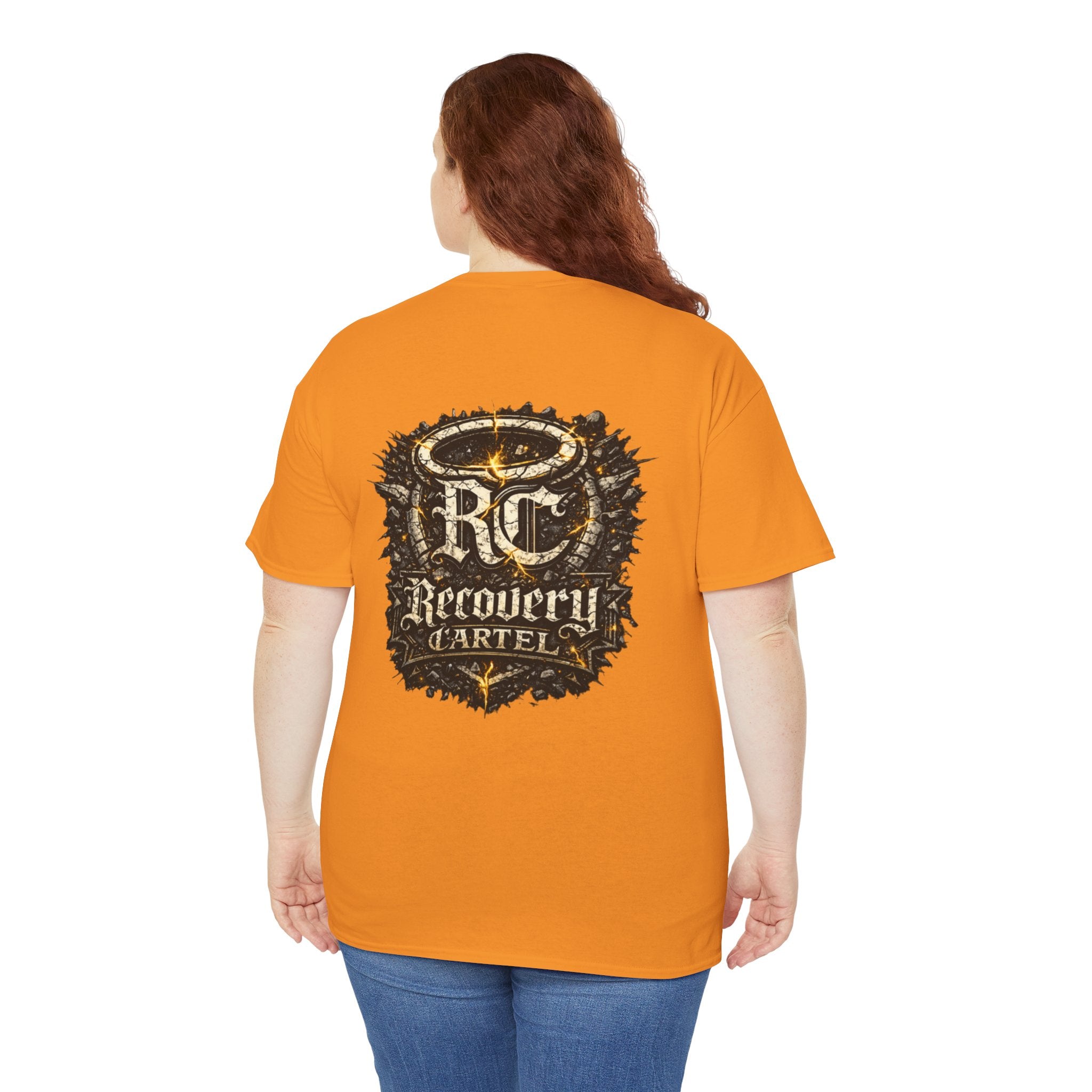 Recovery Cartel Signature Tee with "From Hell to Healing" on the front