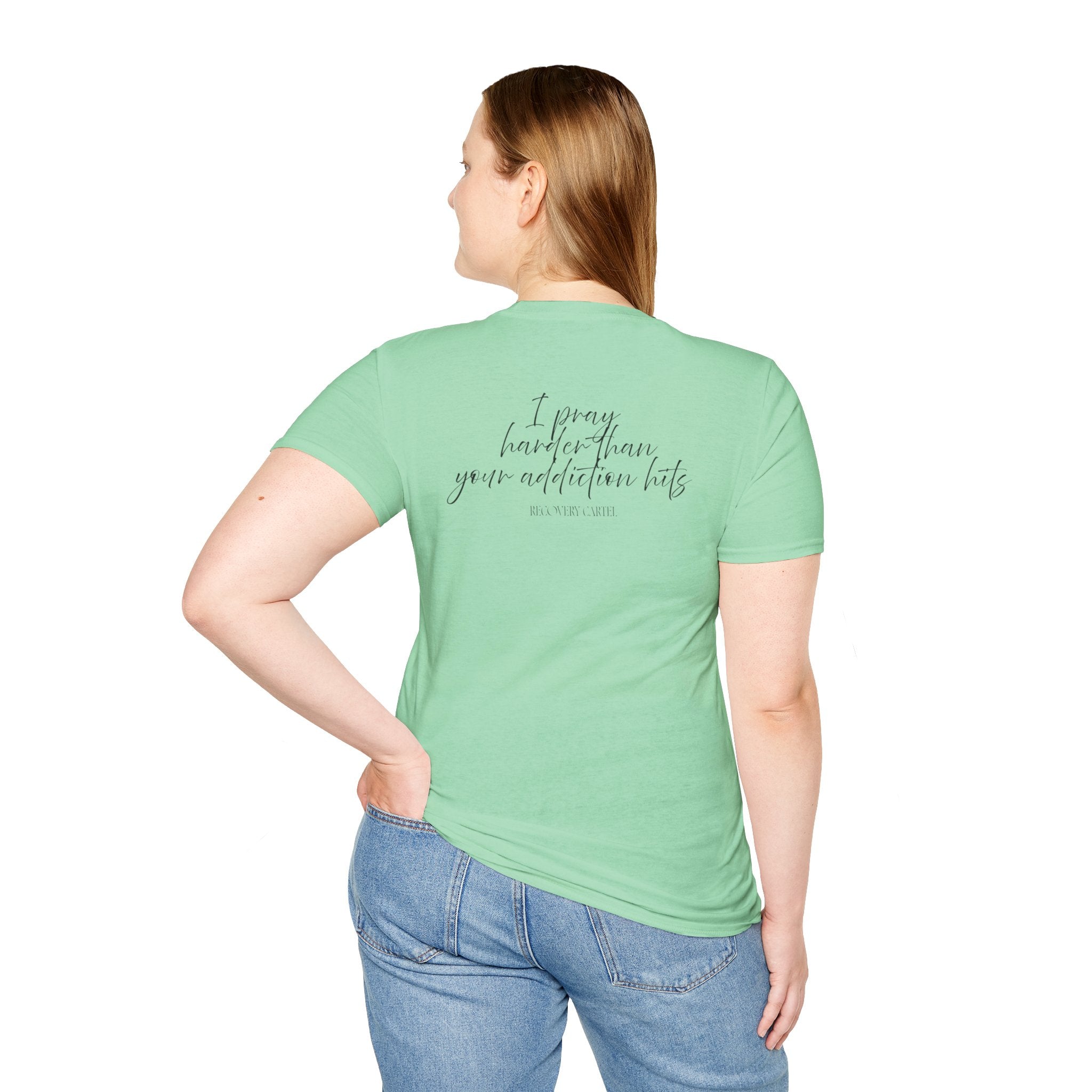 Cartel Mom Tee- I pray harder than your addiction hits