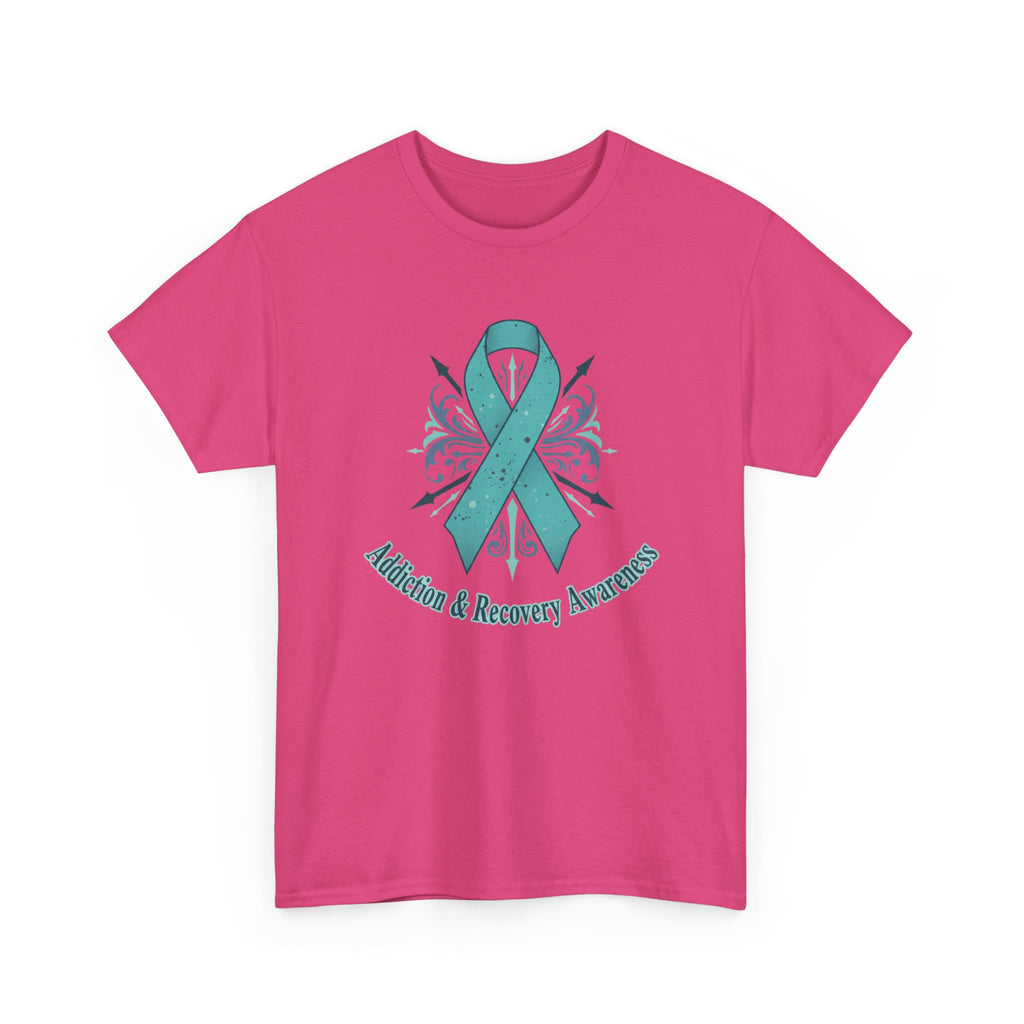 Addiction & Recovery Awareness Ribbon Tee — Teal Support Awareness T-Shirt