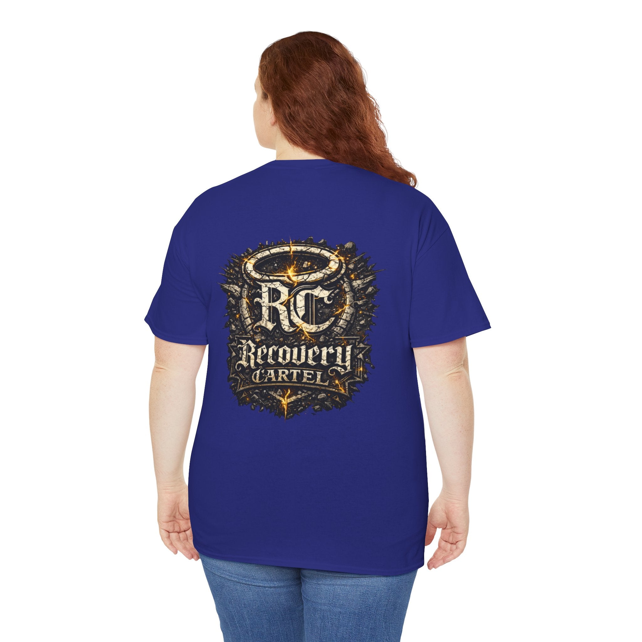 Recovery Cartel Signature Tee with "From Hell to Healing" on the front