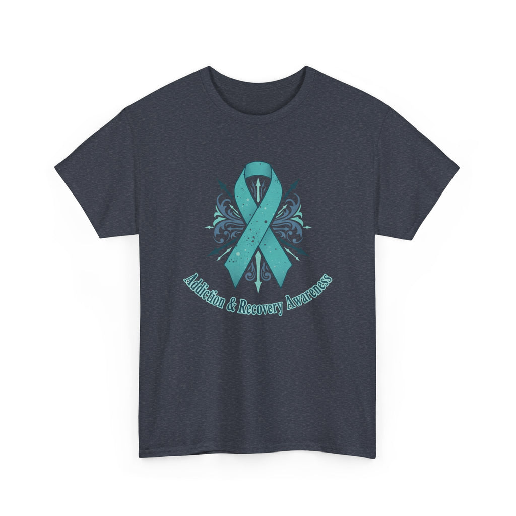 Addiction & Recovery Awareness Ribbon Tee — Teal Support Awareness T-Shirt