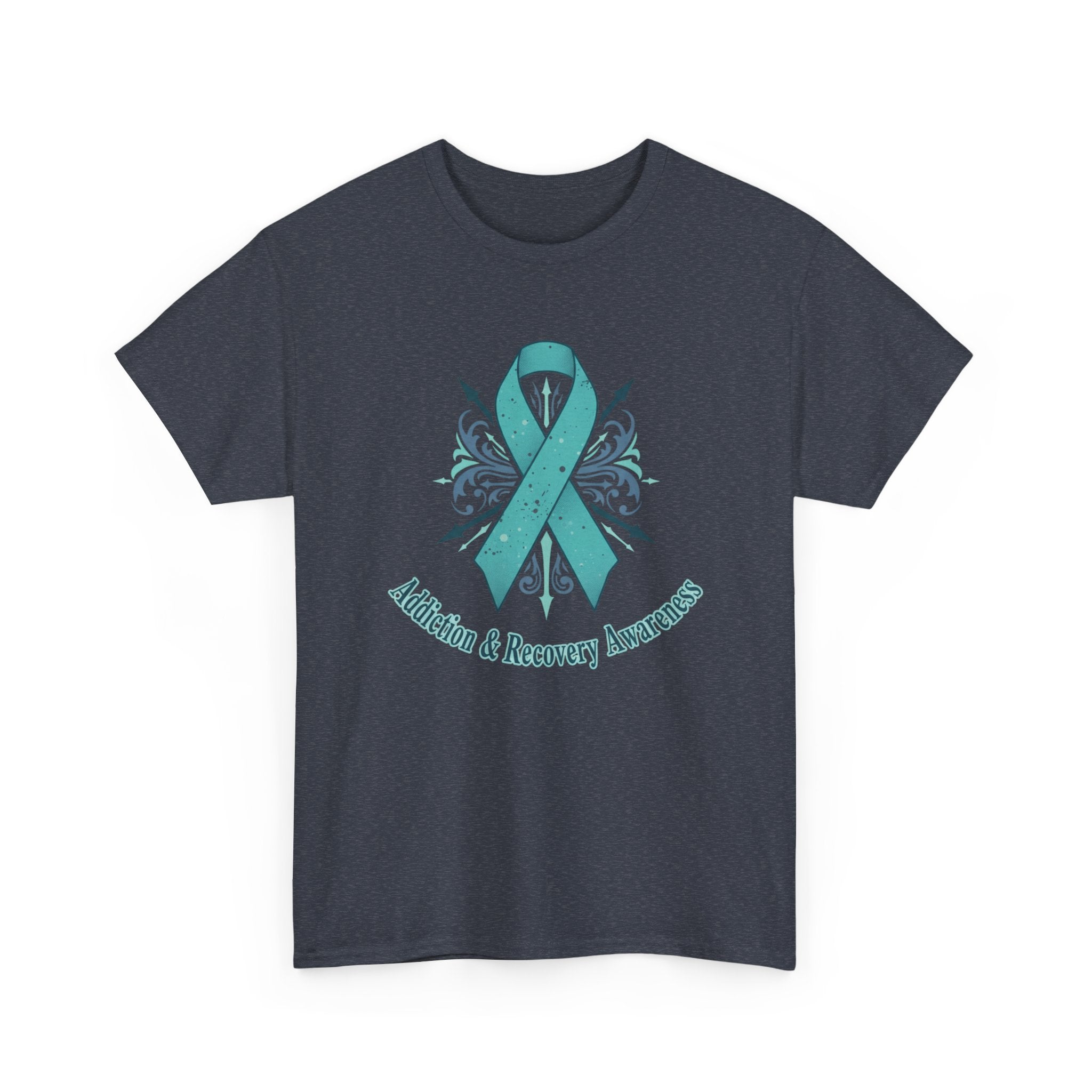 Addiction & Recovery Awareness Ribbon Tee — Teal Support Awareness T-Shirt