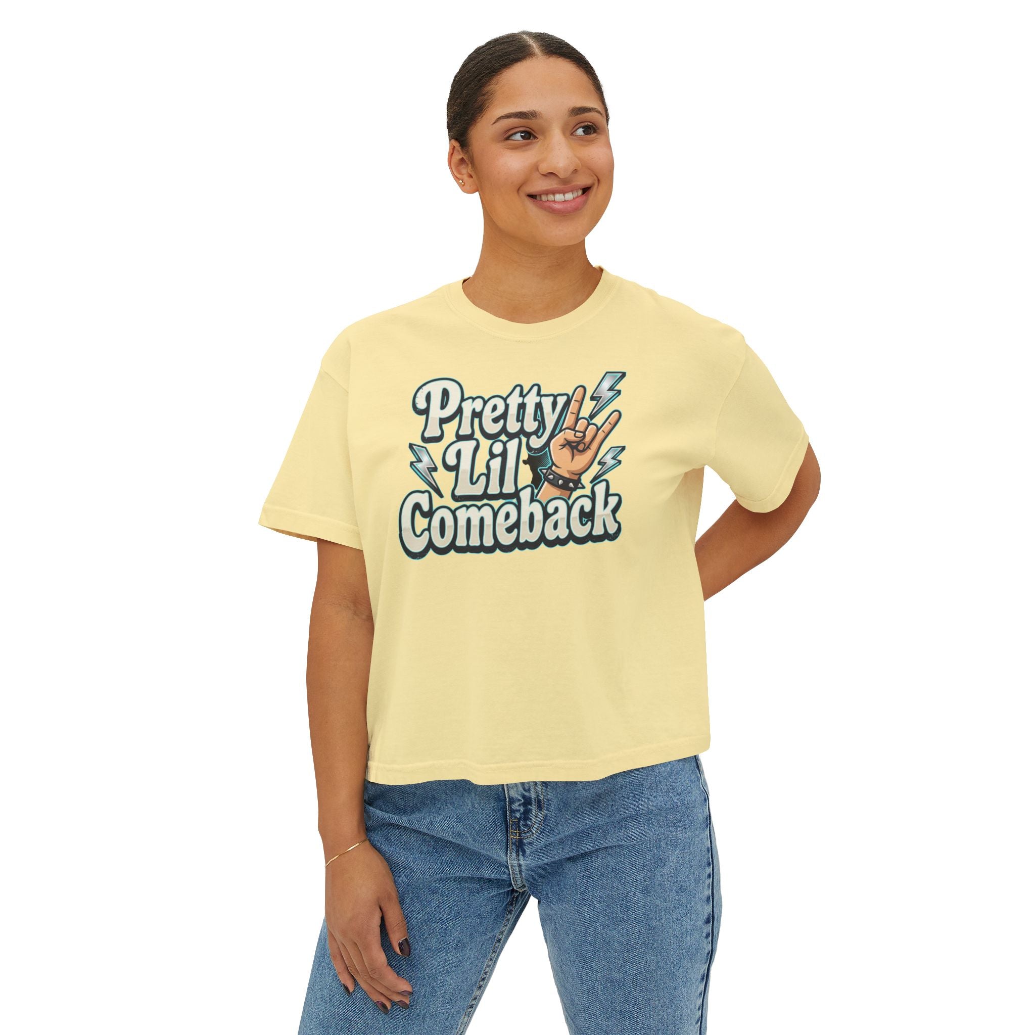 Pretty Lil Comeback Boxy Tee — Recovery Cartel Graphic Women’s Crop Shirt