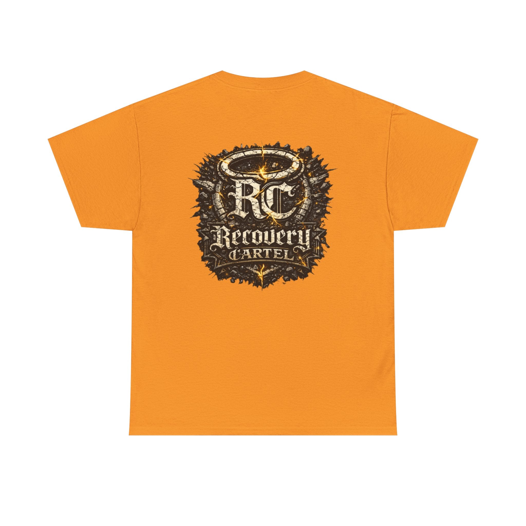 Recovery Cartel Signature Tee with "From Hell to Healing" on the front