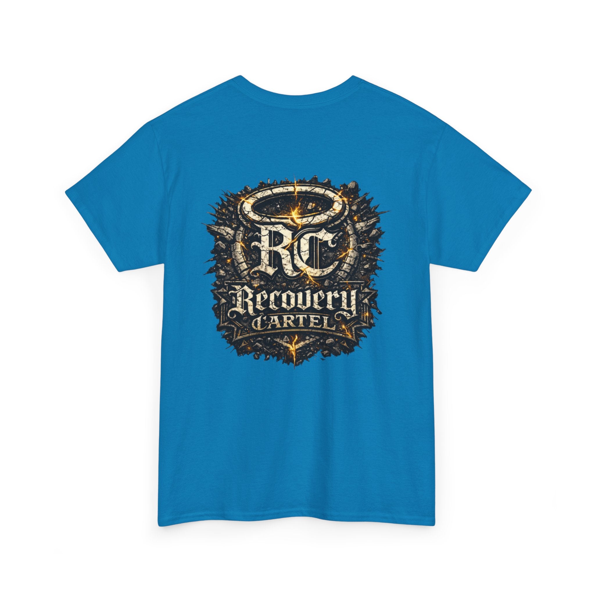 Recovery Cartel Signature Tee with "From Hell to Healing" on the front