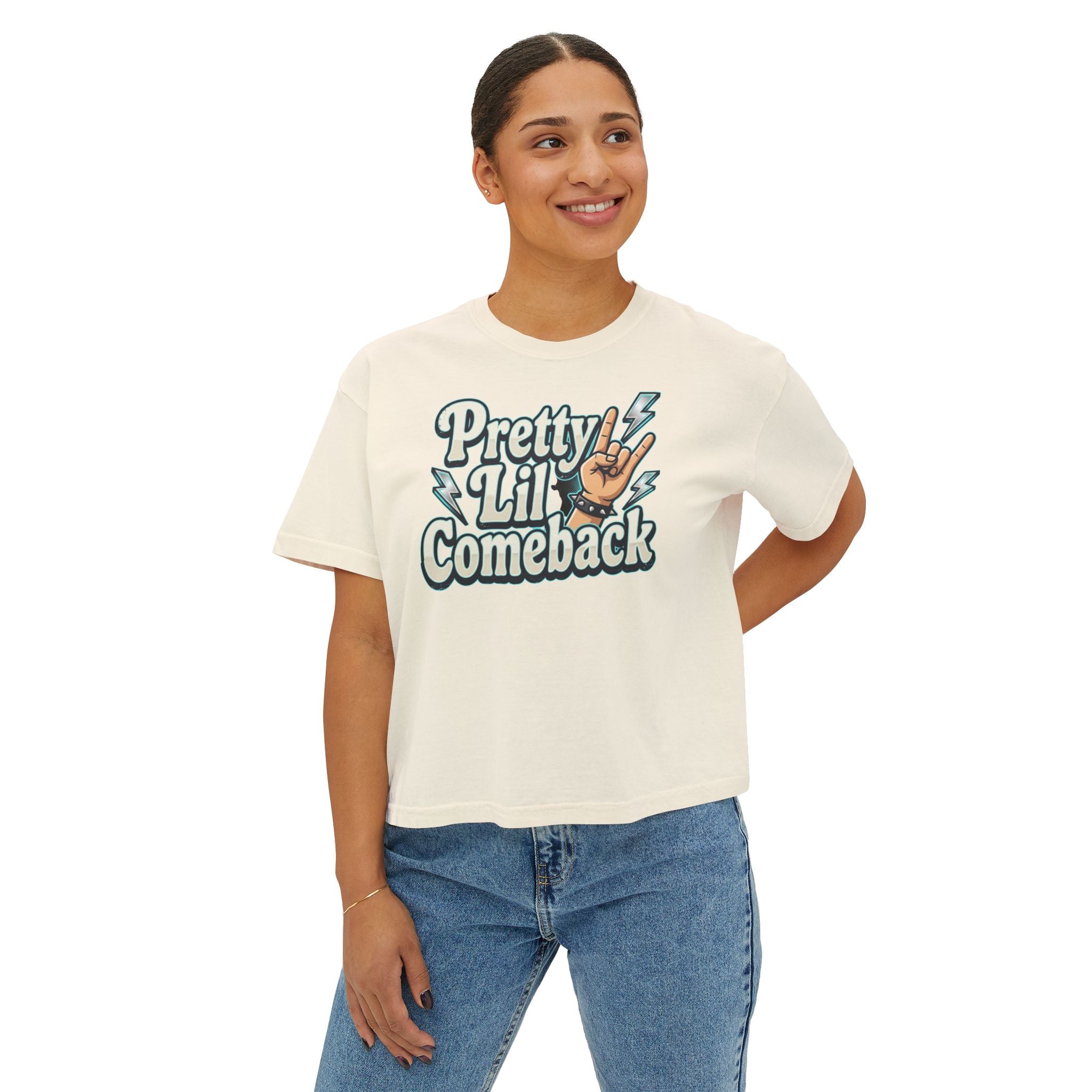 Pretty Lil Comeback Boxy Tee — Recovery Cartel Graphic Women’s Crop Shirt