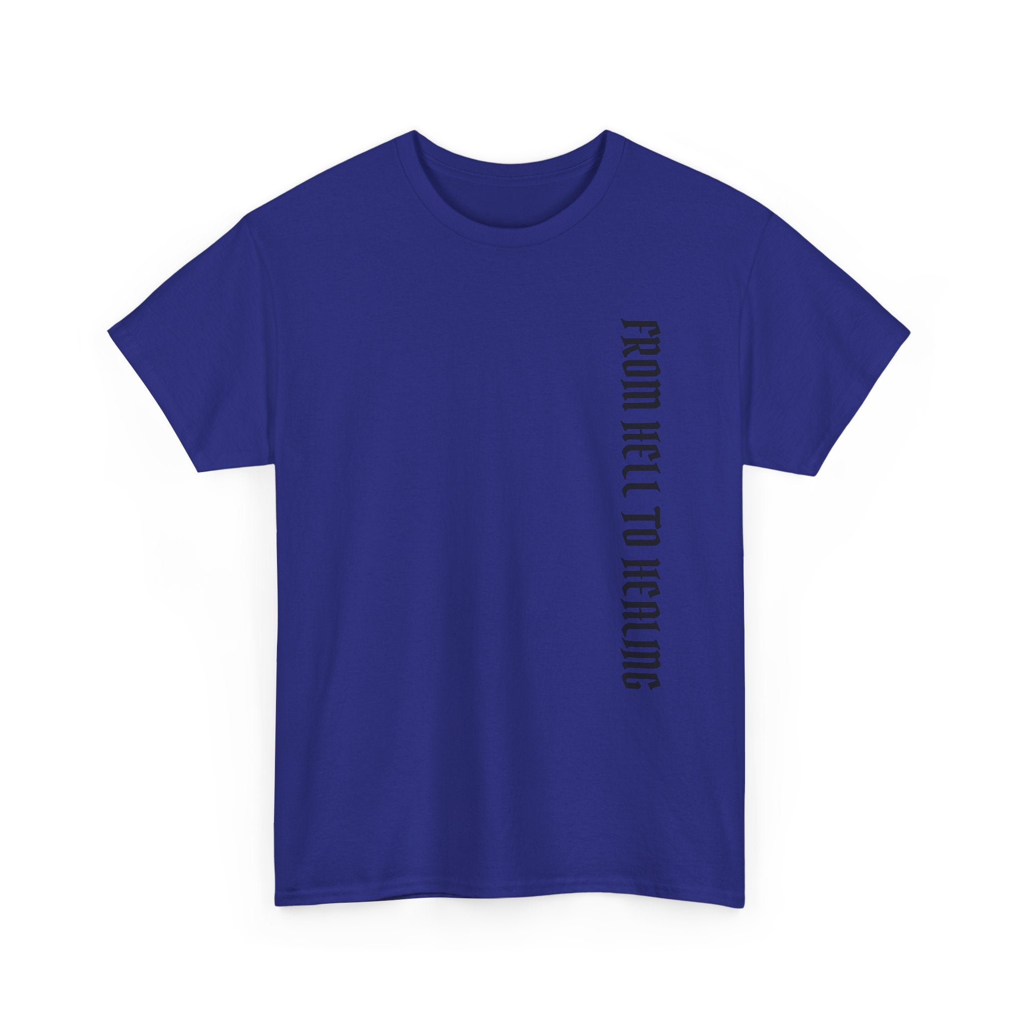 Recovery Cartel Signature Tee with "From Hell to Healing" on the front