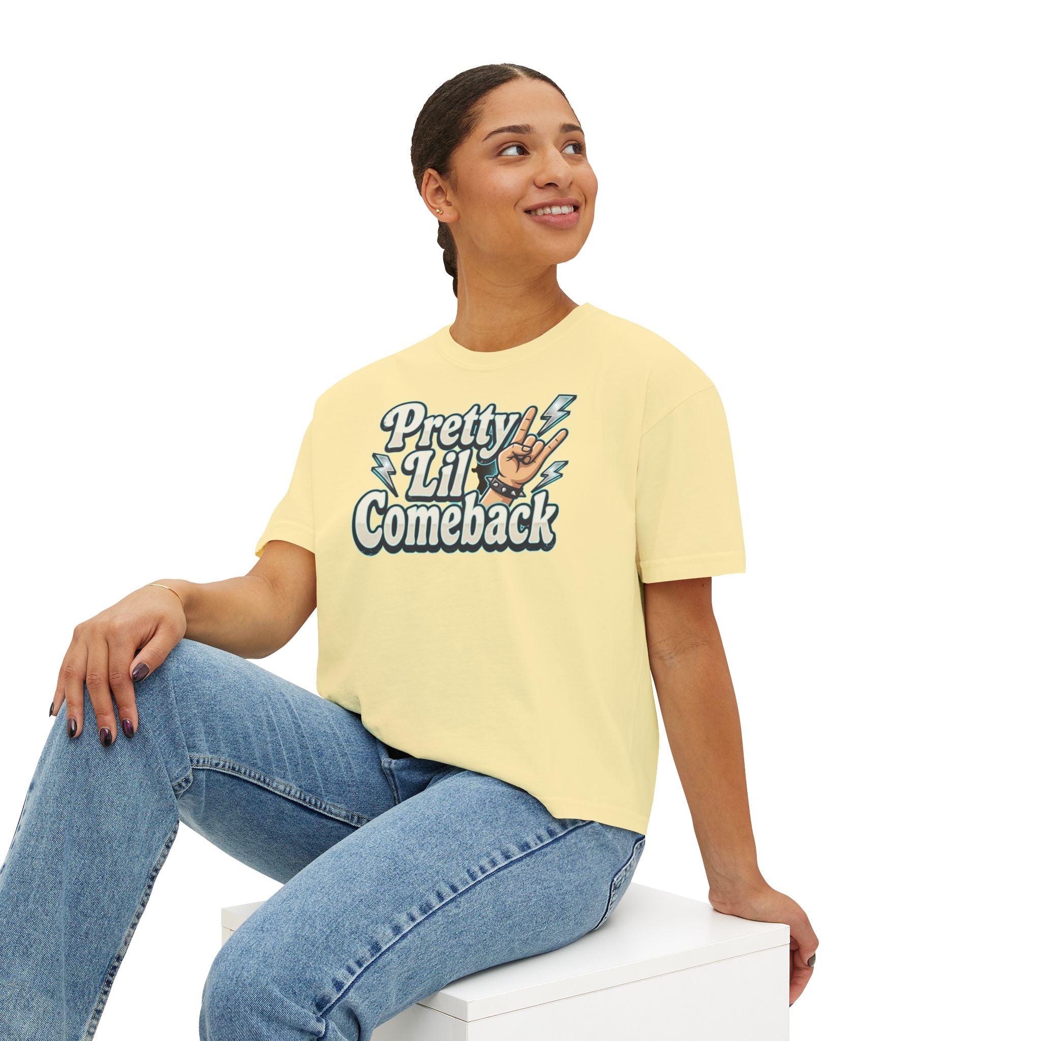 Pretty Lil Comeback Boxy Tee — Recovery Cartel Graphic Women’s Crop Shirt