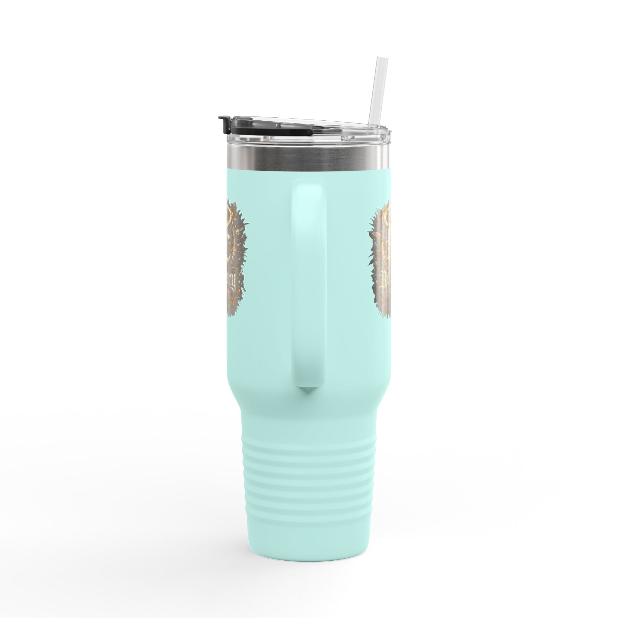 Recovery Cartel 40oz Insulated Travel Mug — Red Stainless Tumbler with Handle & Straw