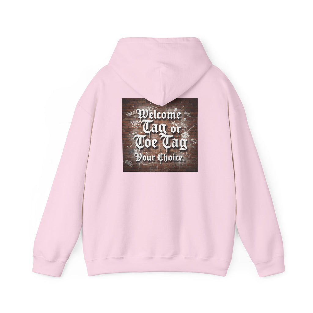 Recovery Carter Hoodie — "Welcome Tag or Toe Tag" Back Graphic