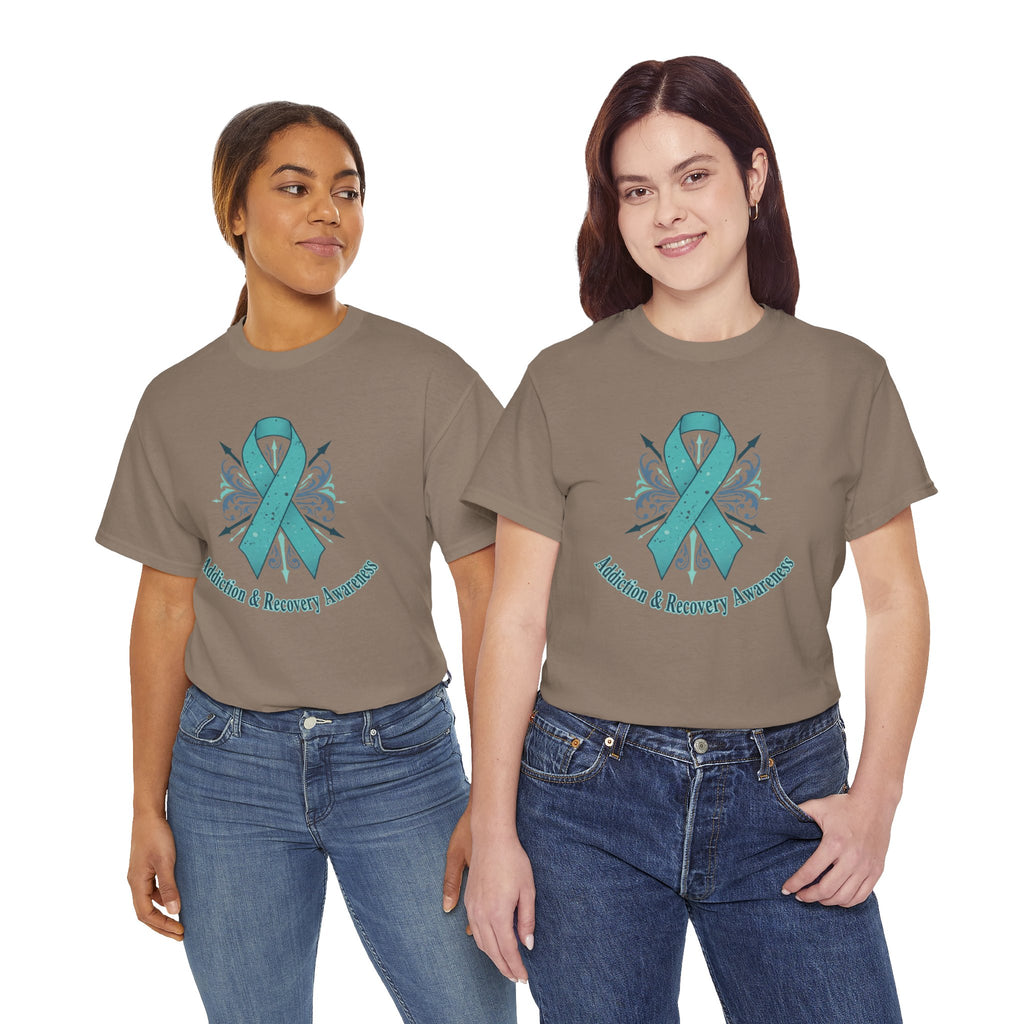 Addiction & Recovery Awareness Ribbon Tee — Teal Support Awareness T-Shirt