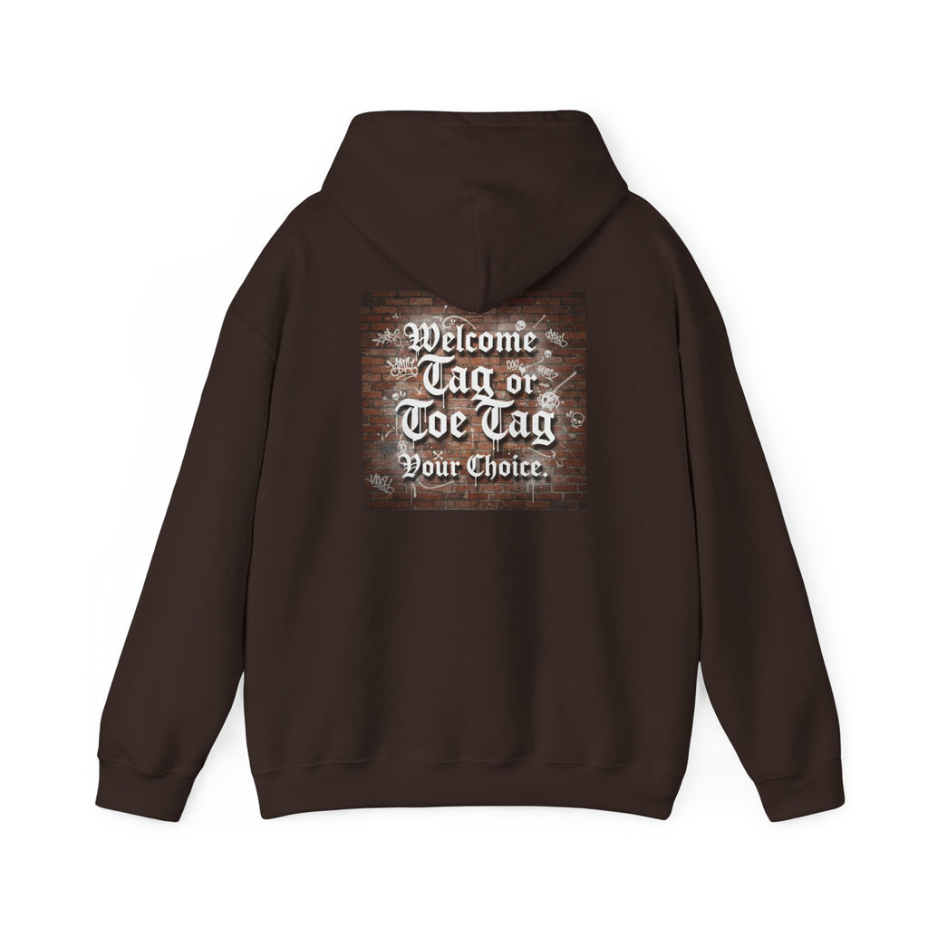 Recovery Carter Hoodie — "Welcome Tag or Toe Tag" Back Graphic