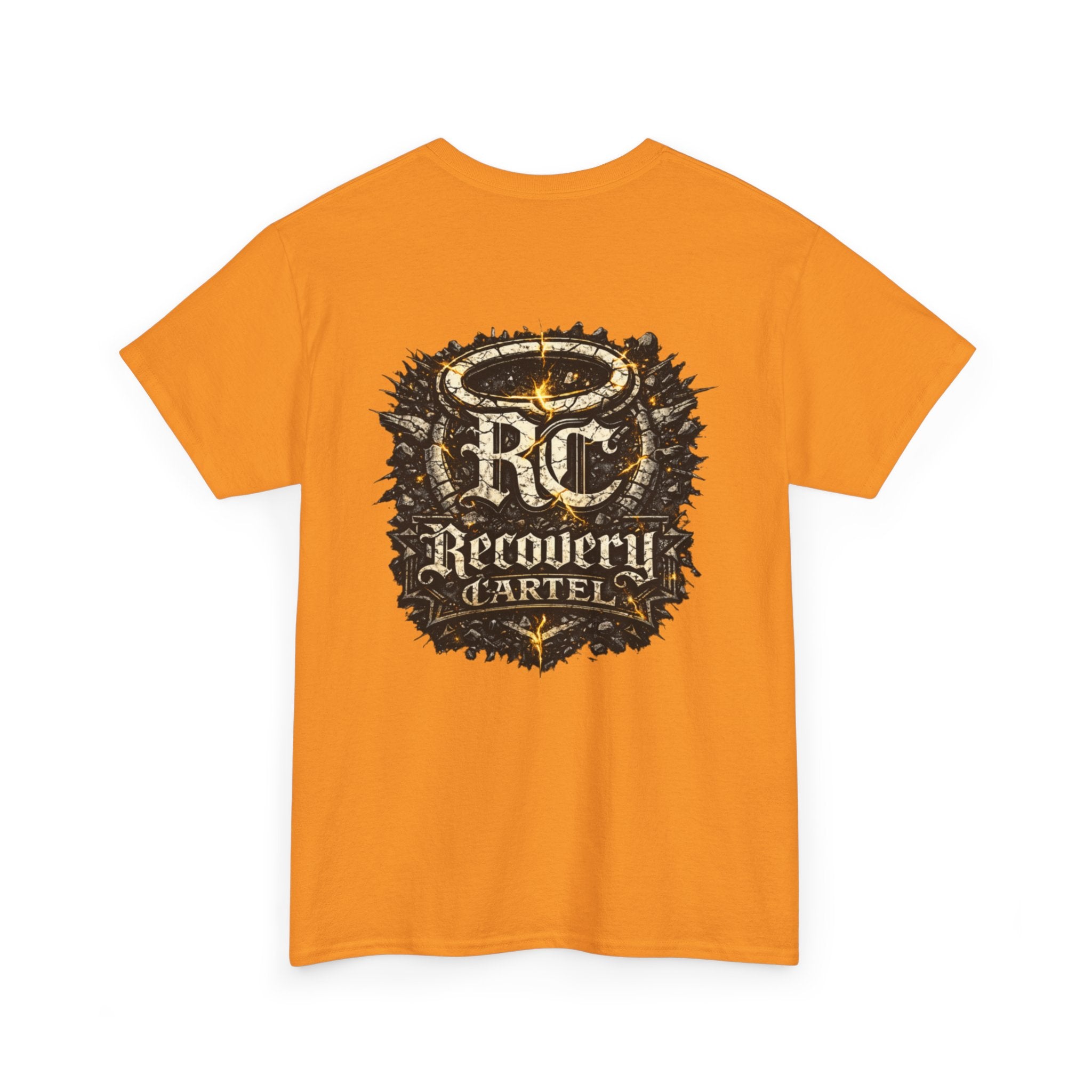 Recovery Cartel Signature Tee with "From Hell to Healing" on the front