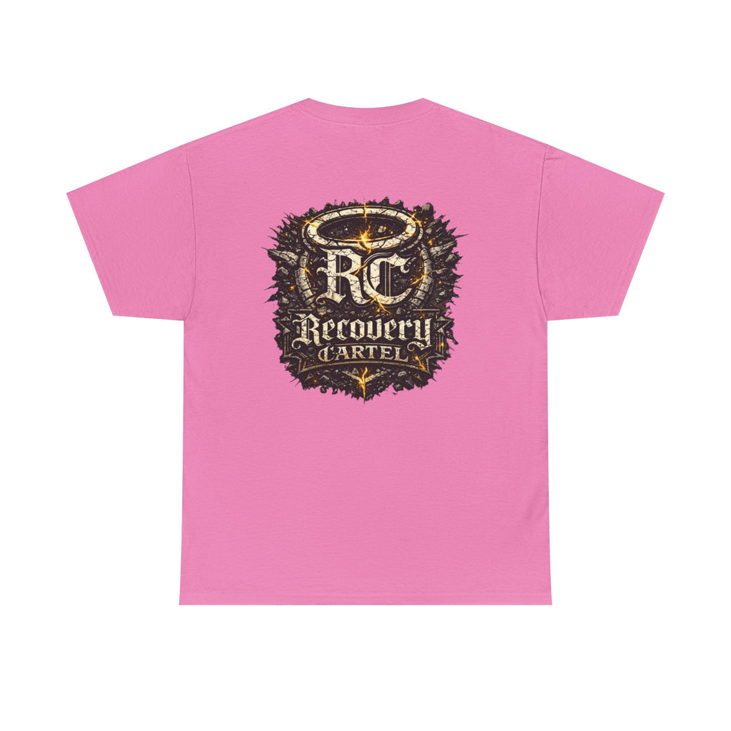 Recovery Cartel Signature Tee with "From Hell to Healing" on the front