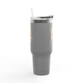 Recovery Cartel 40oz Insulated Travel Mug — Red Stainless Tumbler with Handle & Straw