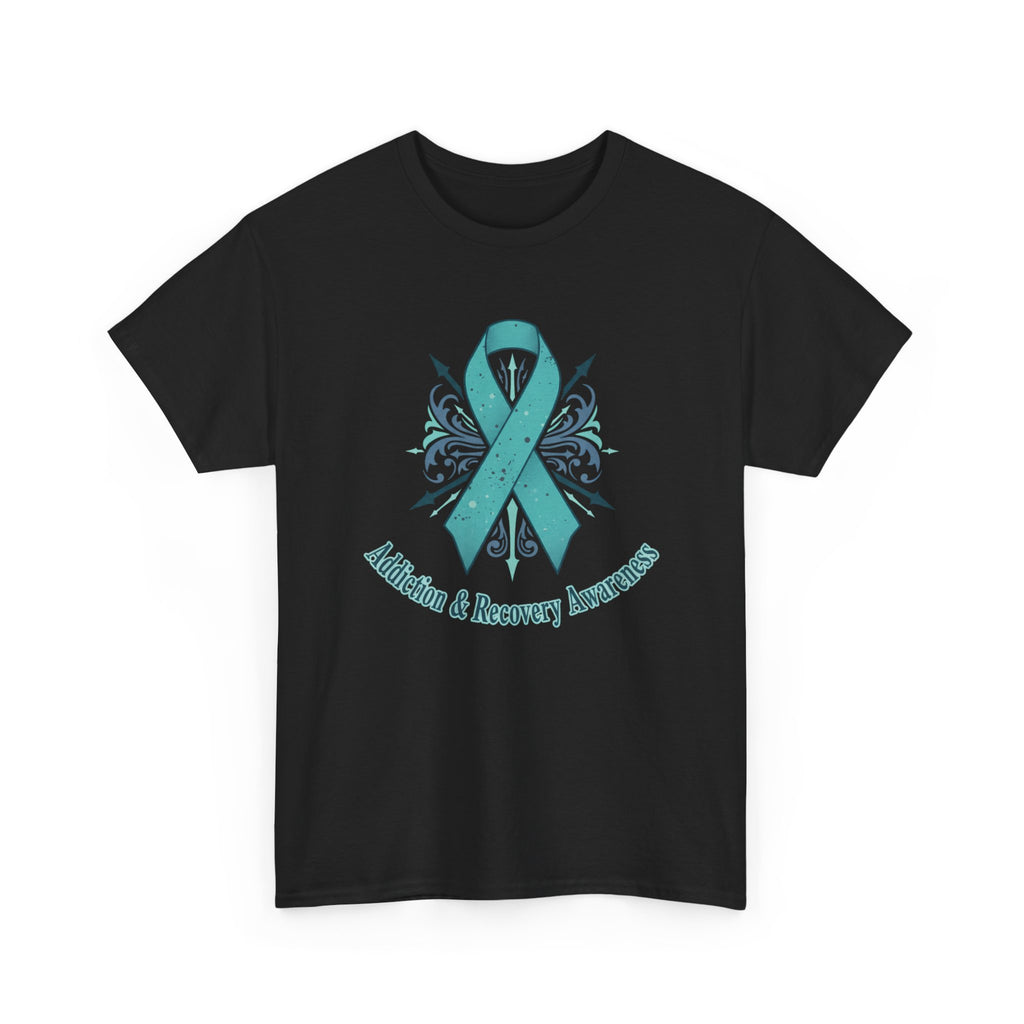 Addiction & Recovery Awareness Ribbon Tee — Teal Support Awareness T-Shirt