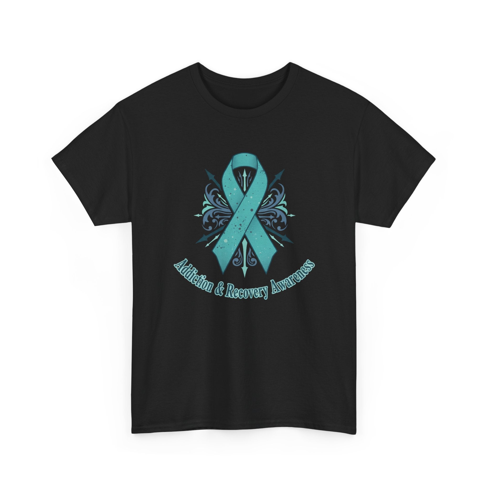 Addiction & Recovery Awareness Ribbon Tee — Teal Support Awareness T-Shirt