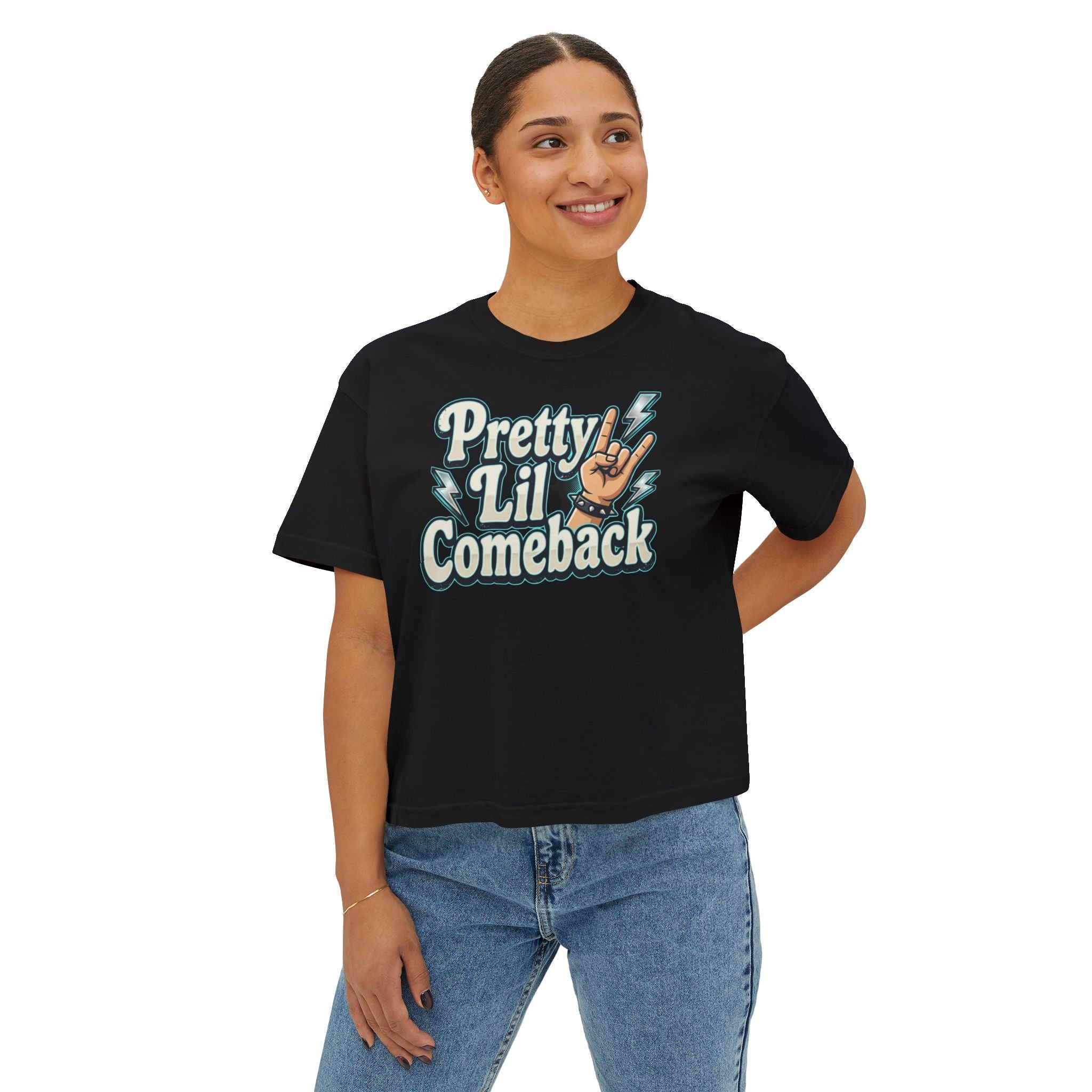 Pretty Lil Comeback Boxy Tee — Recovery Cartel Graphic Women’s Crop Shirt