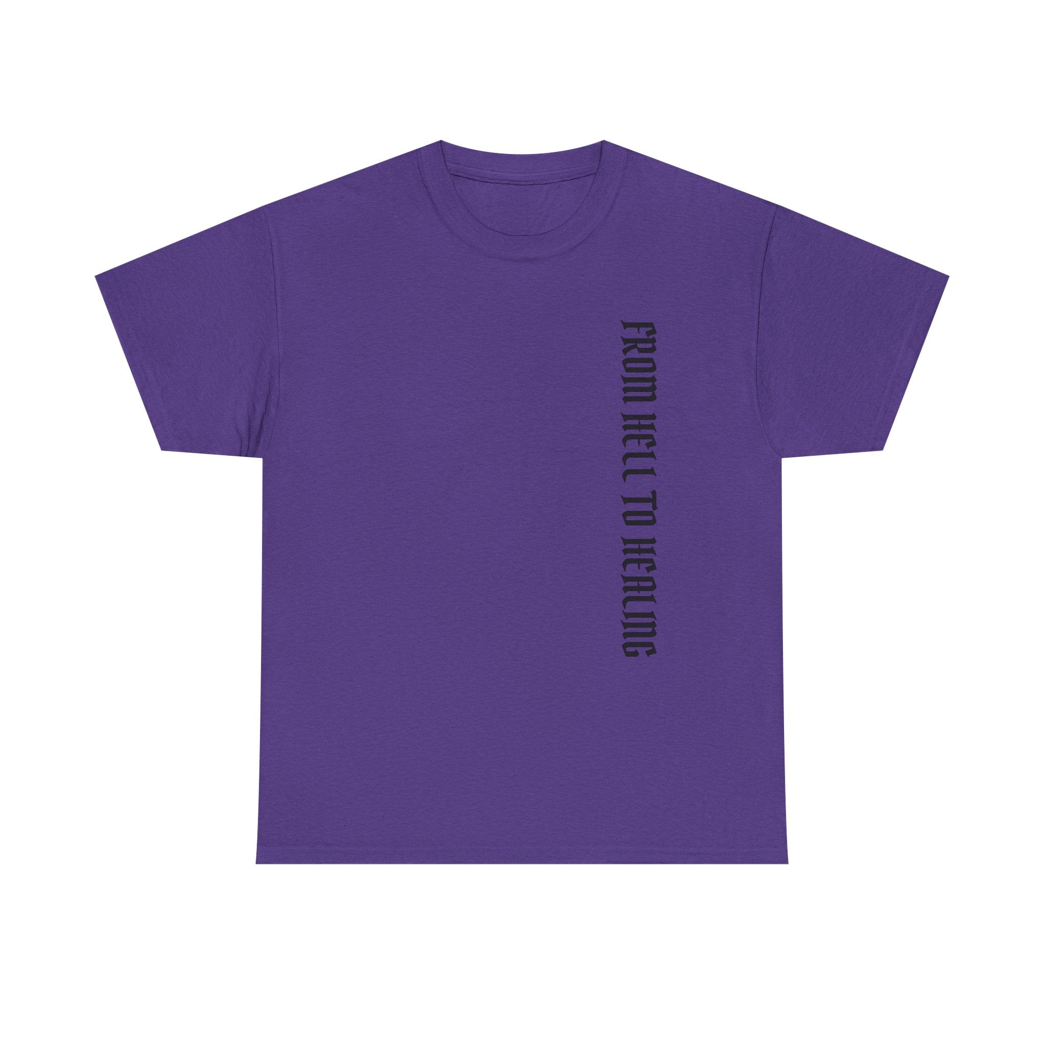 Recovery Cartel Signature Tee with "From Hell to Healing" on the front