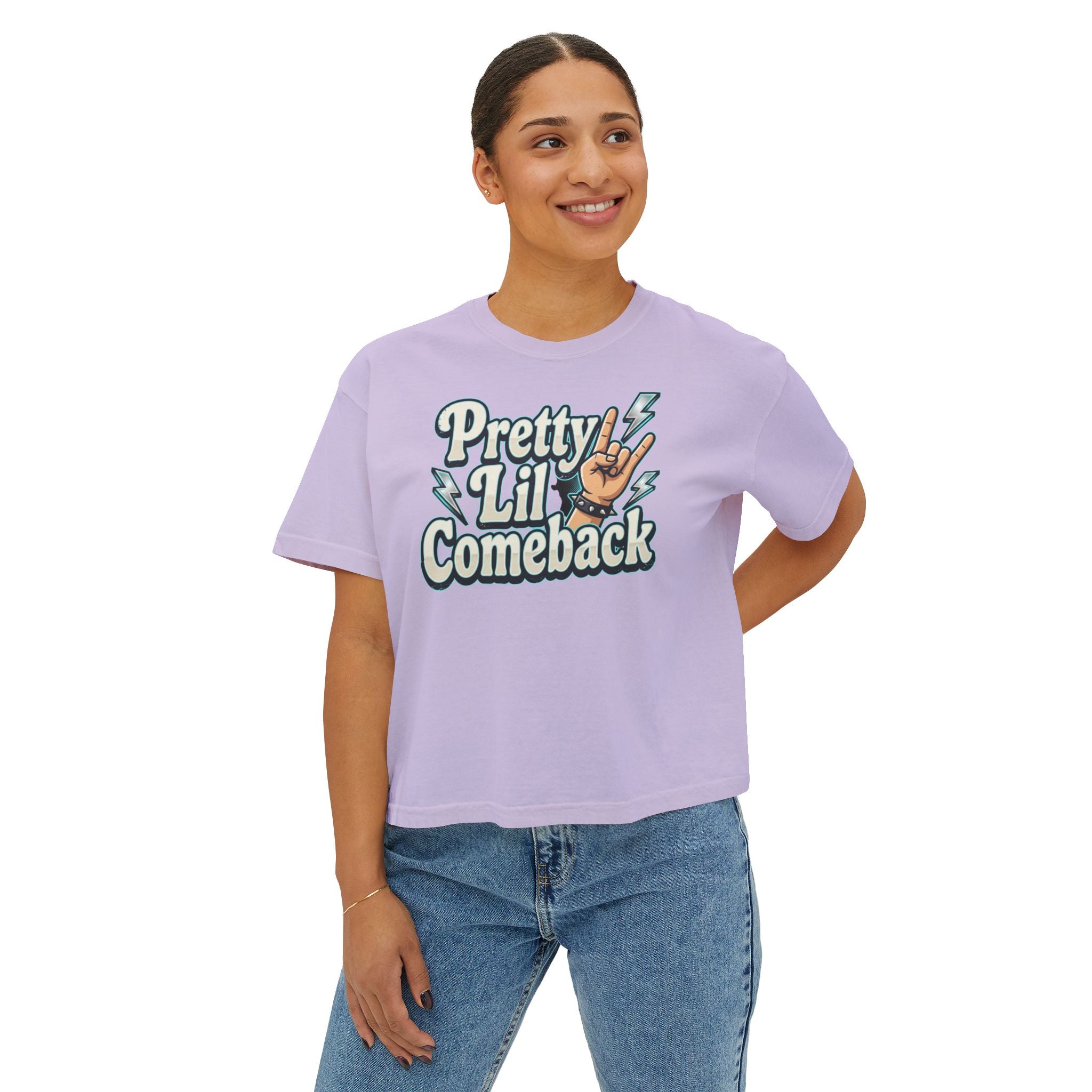 Pretty Lil Comeback Boxy Tee — Recovery Cartel Graphic Women’s Crop Shirt