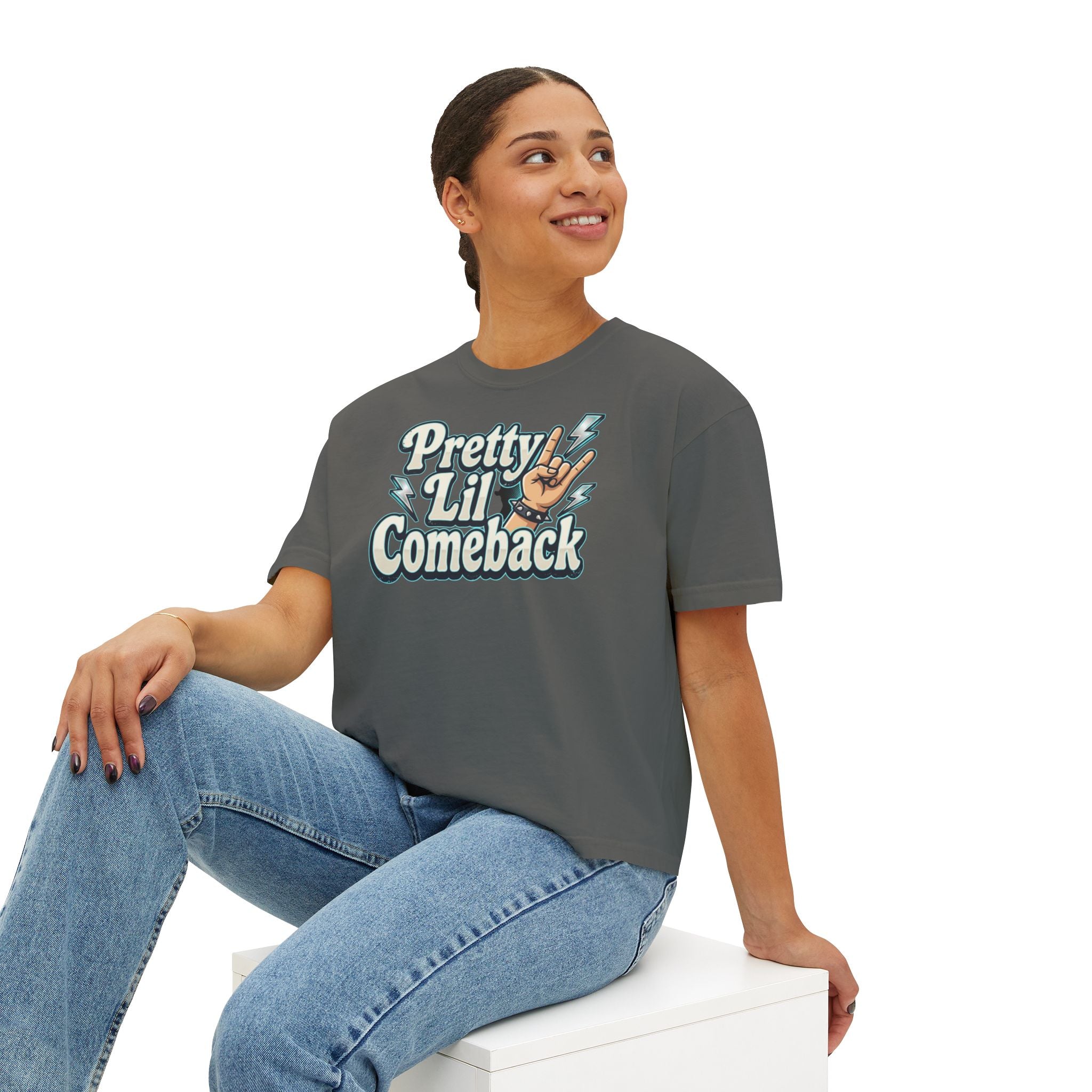 Pretty Lil Comeback Boxy Tee — Recovery Cartel Graphic Women’s Crop Shirt