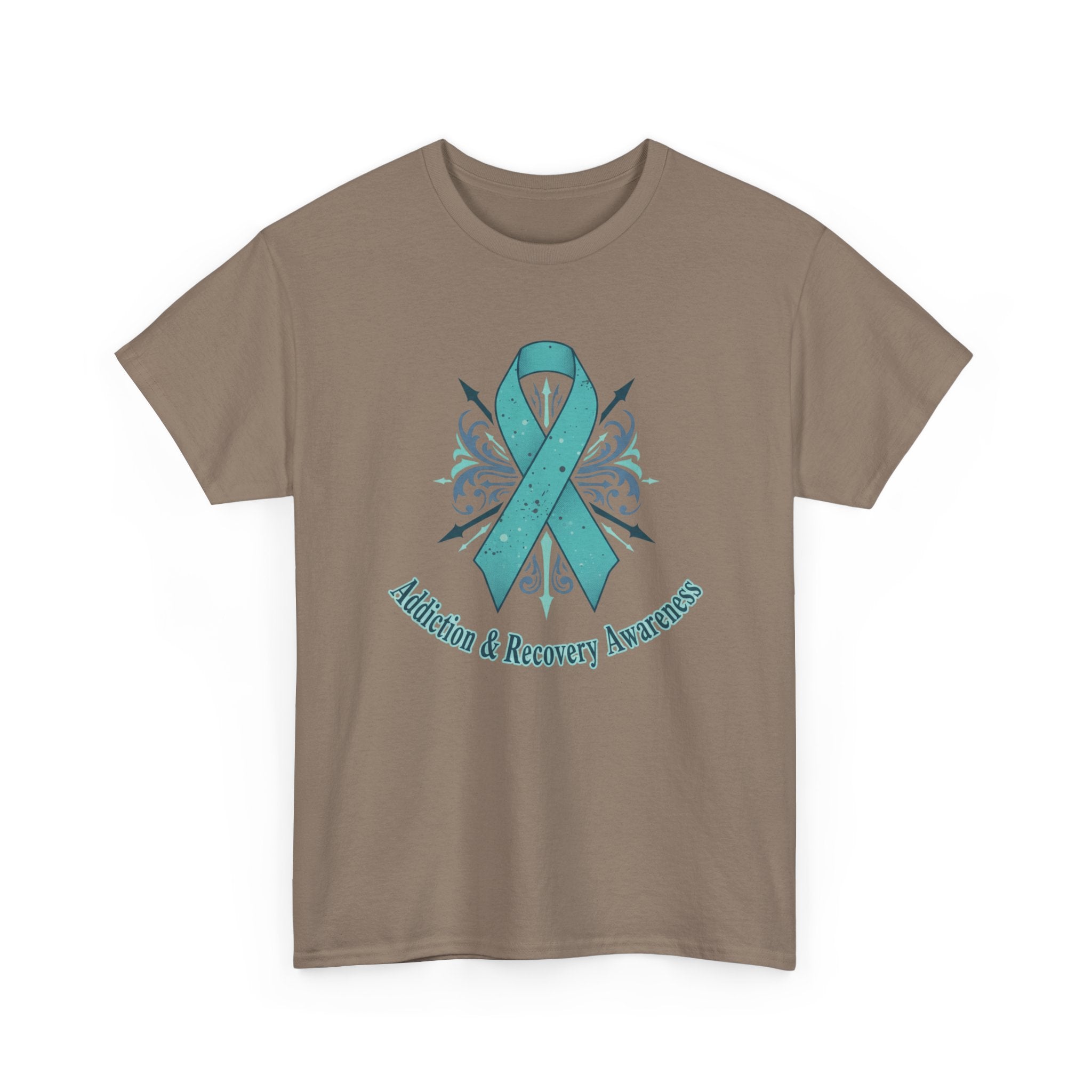Addiction & Recovery Awareness Ribbon Tee — Teal Support Awareness T-Shirt