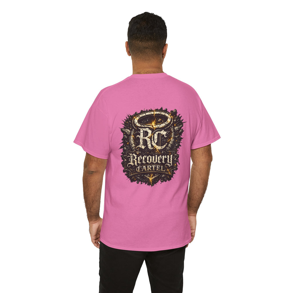 Recovery Cartel Signature Tee with "From Hell to Healing" on the front