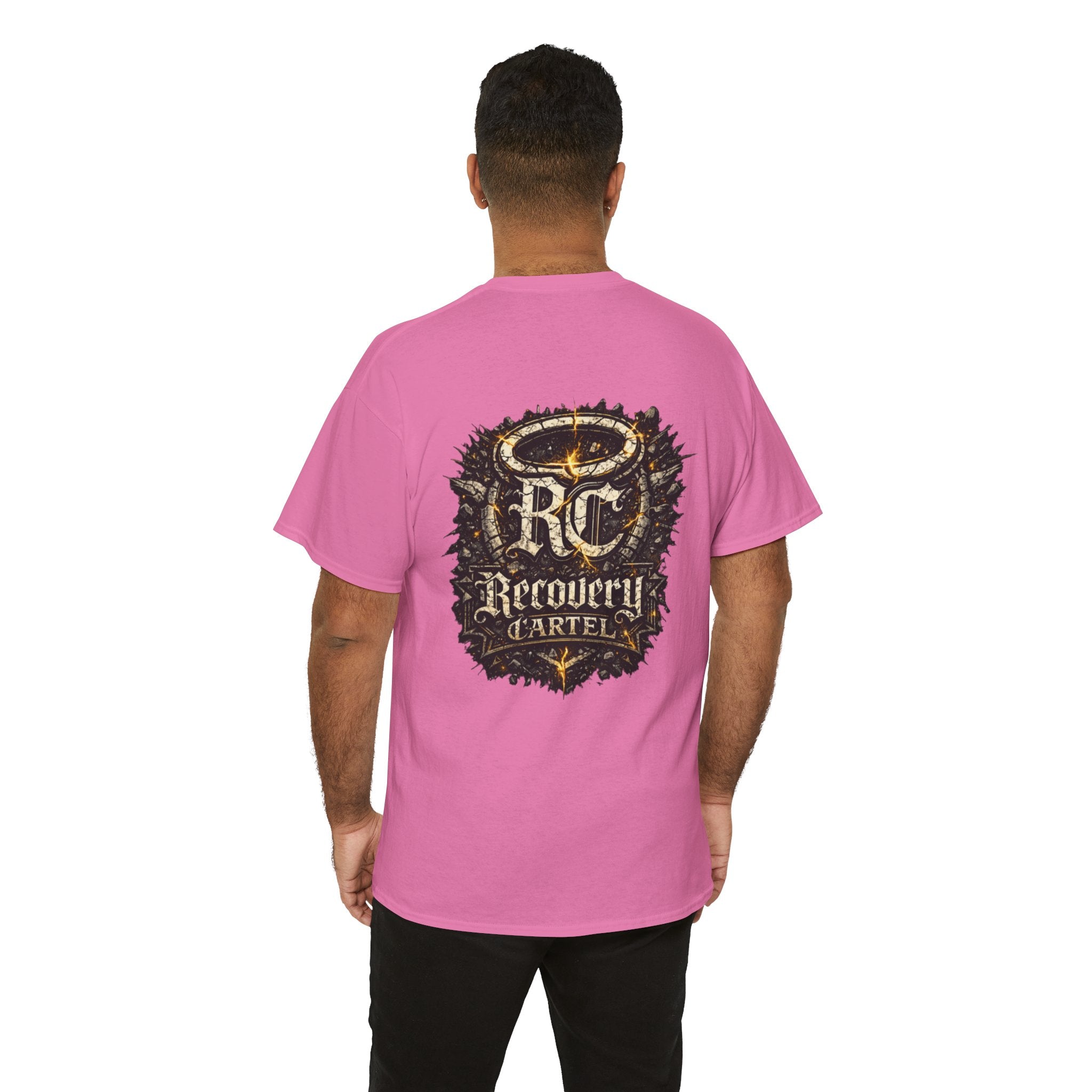 Recovery Cartel Signature Tee with "From Hell to Healing" on the front