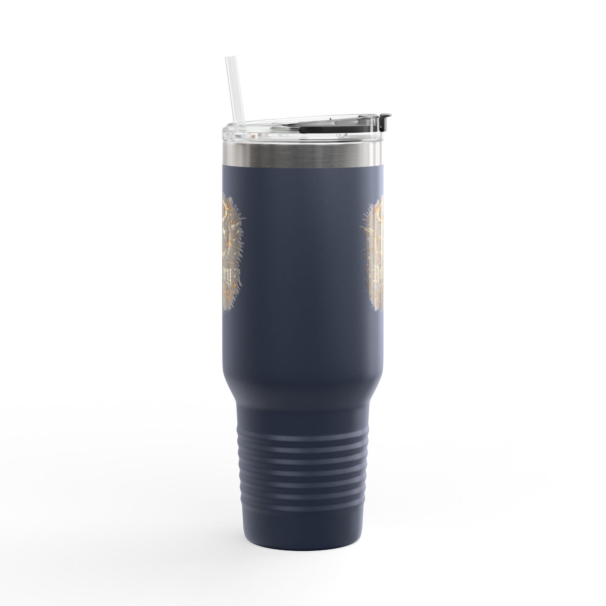 Recovery Cartel 40oz Insulated Travel Mug — Red Stainless Tumbler with Handle & Straw
