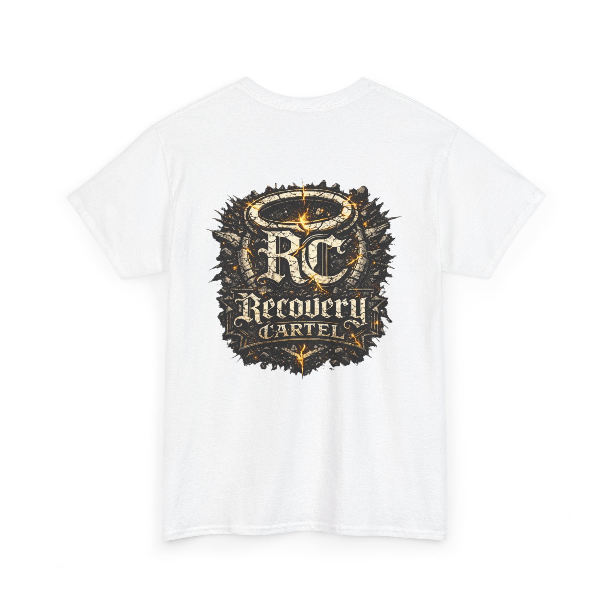 Recovery Cartel Signature Tee with "From Hell to Healing" on the front