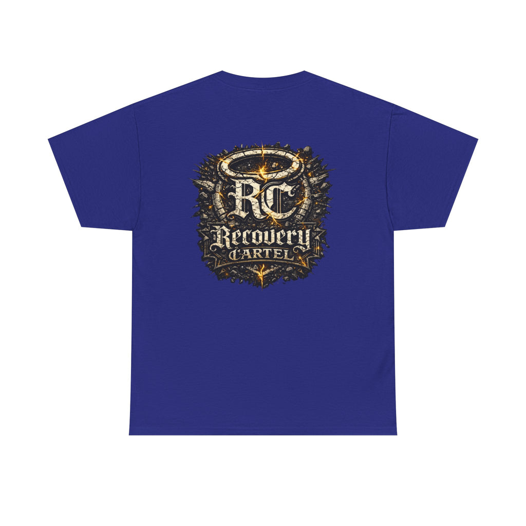 Recovery Cartel Signature Tee with "From Hell to Healing" on the front
