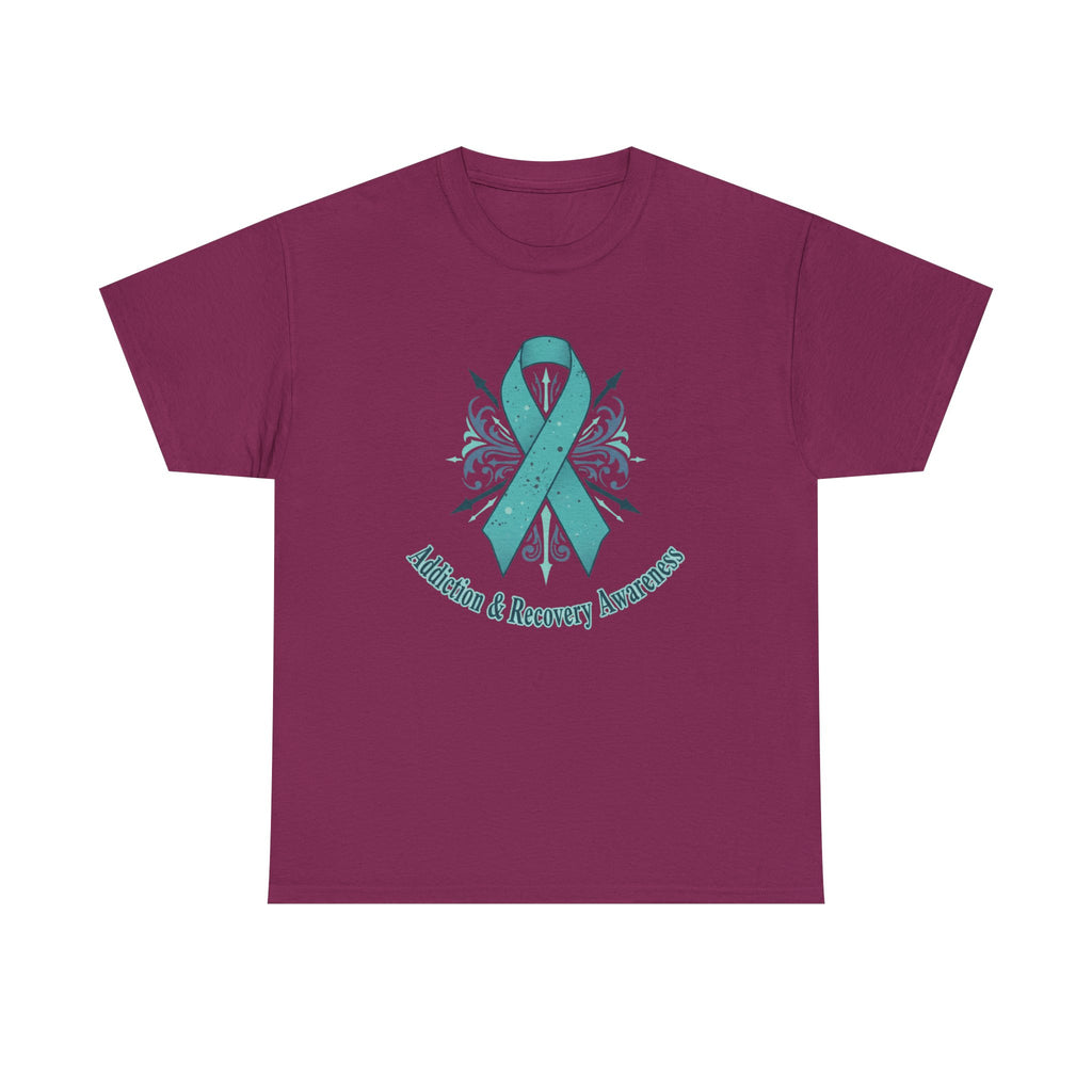 Addiction & Recovery Awareness Ribbon Tee — Teal Support Awareness T-Shirt