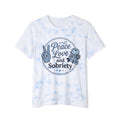 "Peace, Love and Sobriety"  Tee from Recovery Cartel
