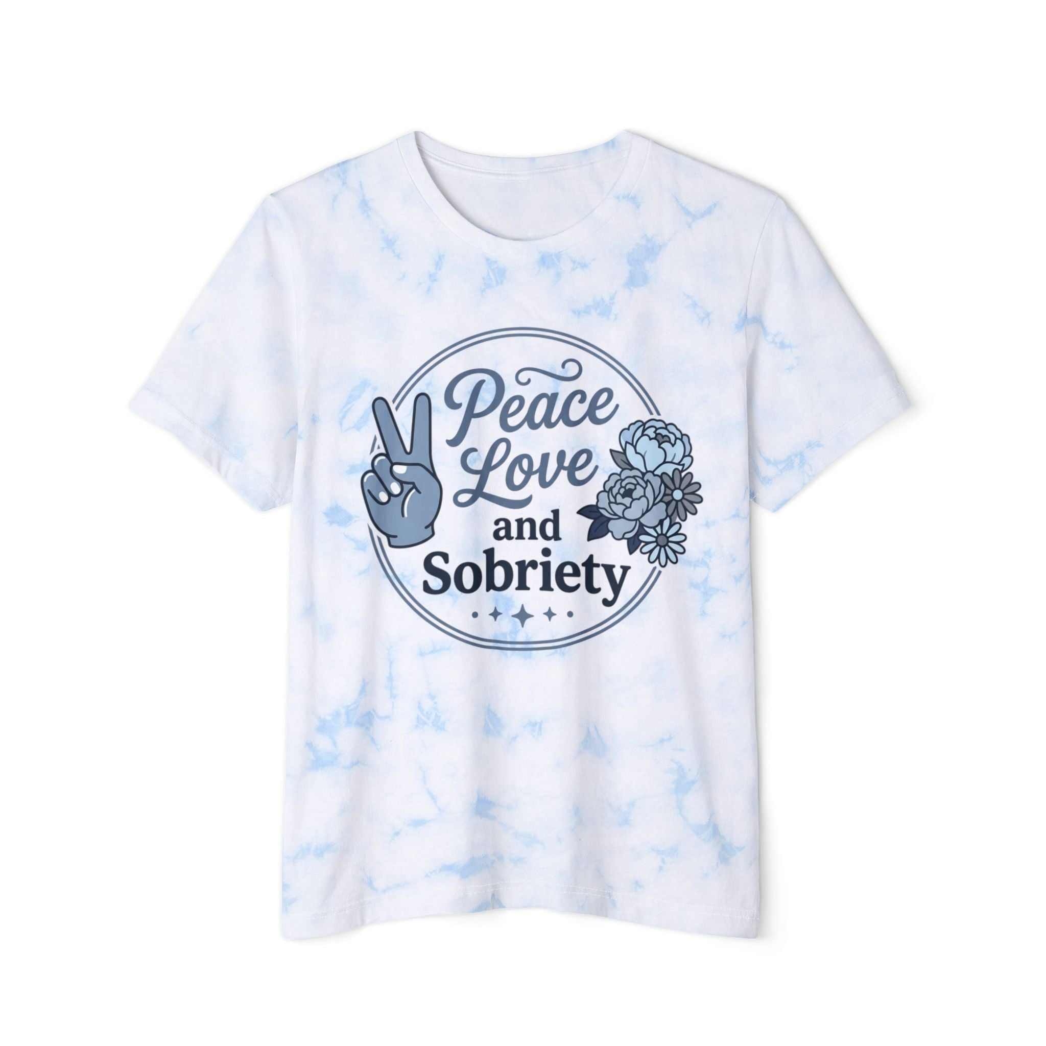 "Peace, Love and Sobriety"  Tee from Recovery Cartel