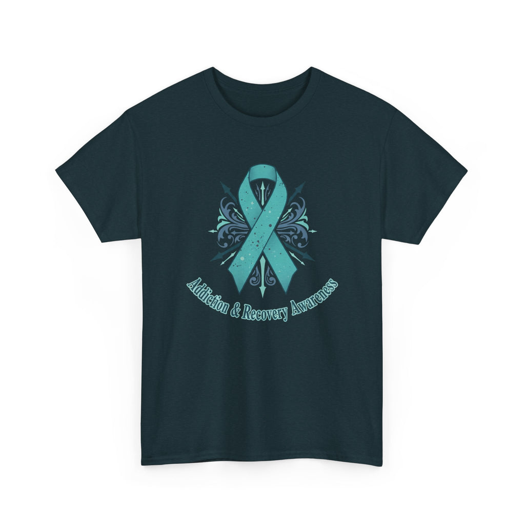 Addiction & Recovery Awareness Ribbon Tee — Teal Support Awareness T-Shirt