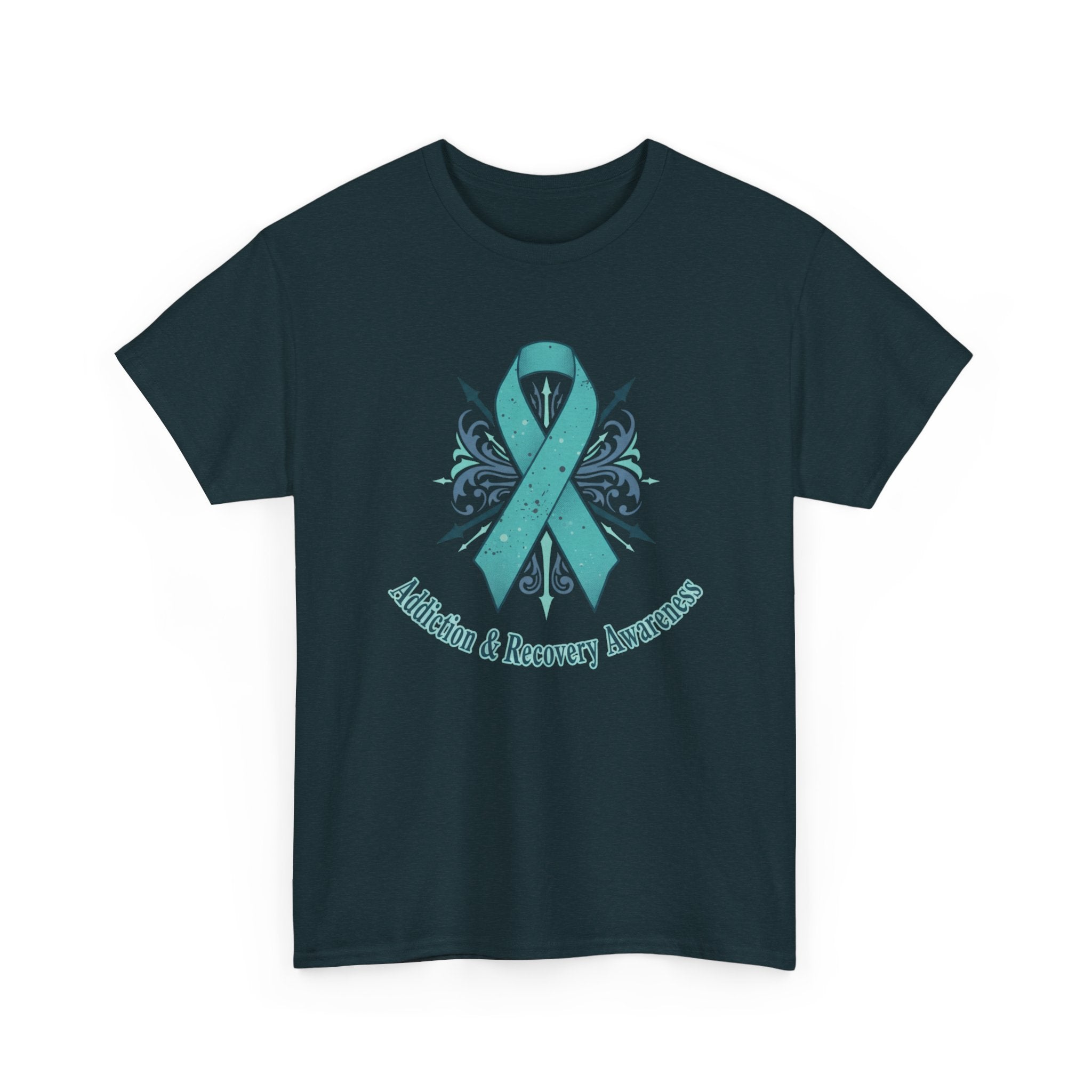 Addiction & Recovery Awareness Ribbon Tee — Teal Support Awareness T-Shirt