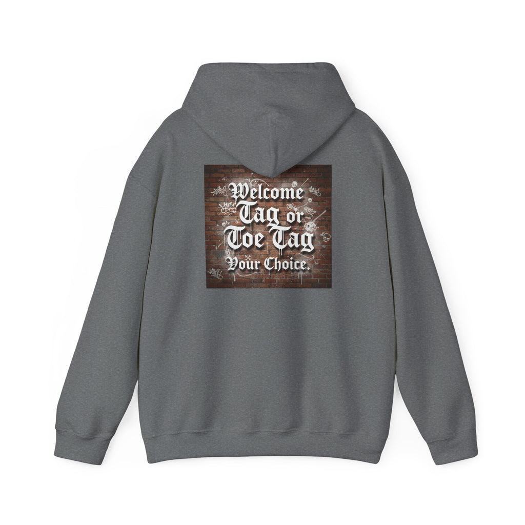 Recovery Carter Hoodie — "Welcome Tag or Toe Tag" Back Graphic