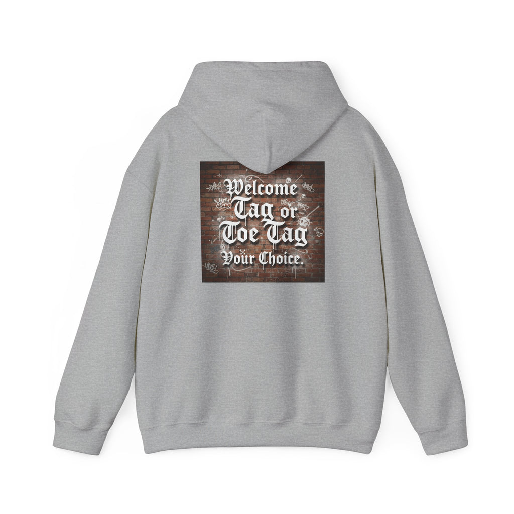 Recovery Carter Hoodie — "Welcome Tag or Toe Tag" Back Graphic