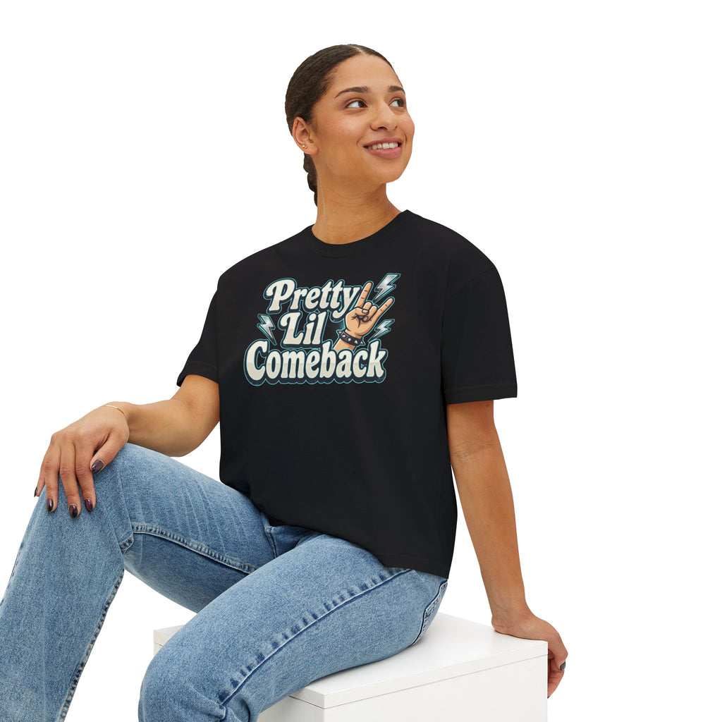 Pretty Lil Comeback Boxy Tee — Recovery Cartel Graphic Women’s Crop Shirt