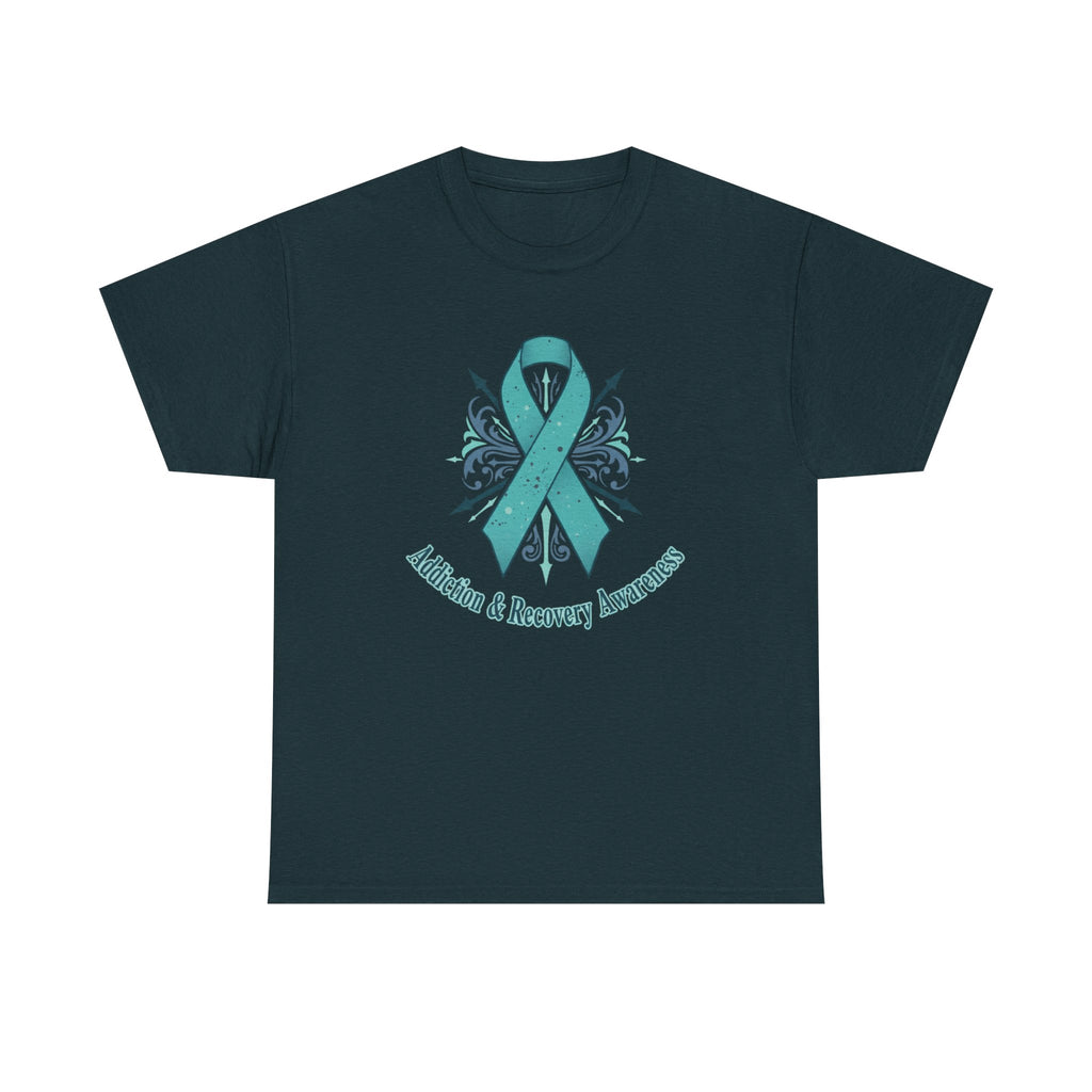 Addiction & Recovery Awareness Ribbon Tee — Teal Support Awareness T-Shirt