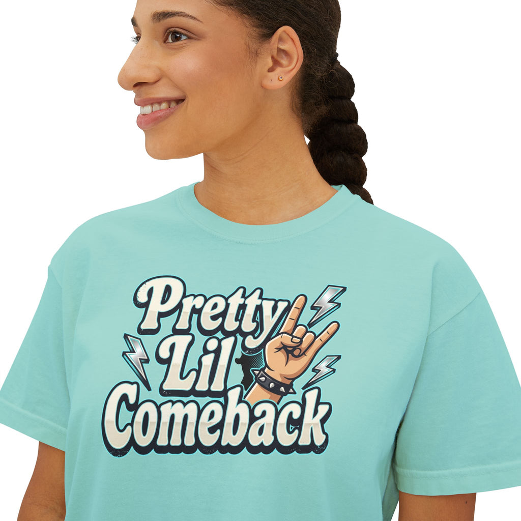 Pretty Lil Comeback Boxy Tee — Recovery Cartel Graphic Women’s Crop Shirt