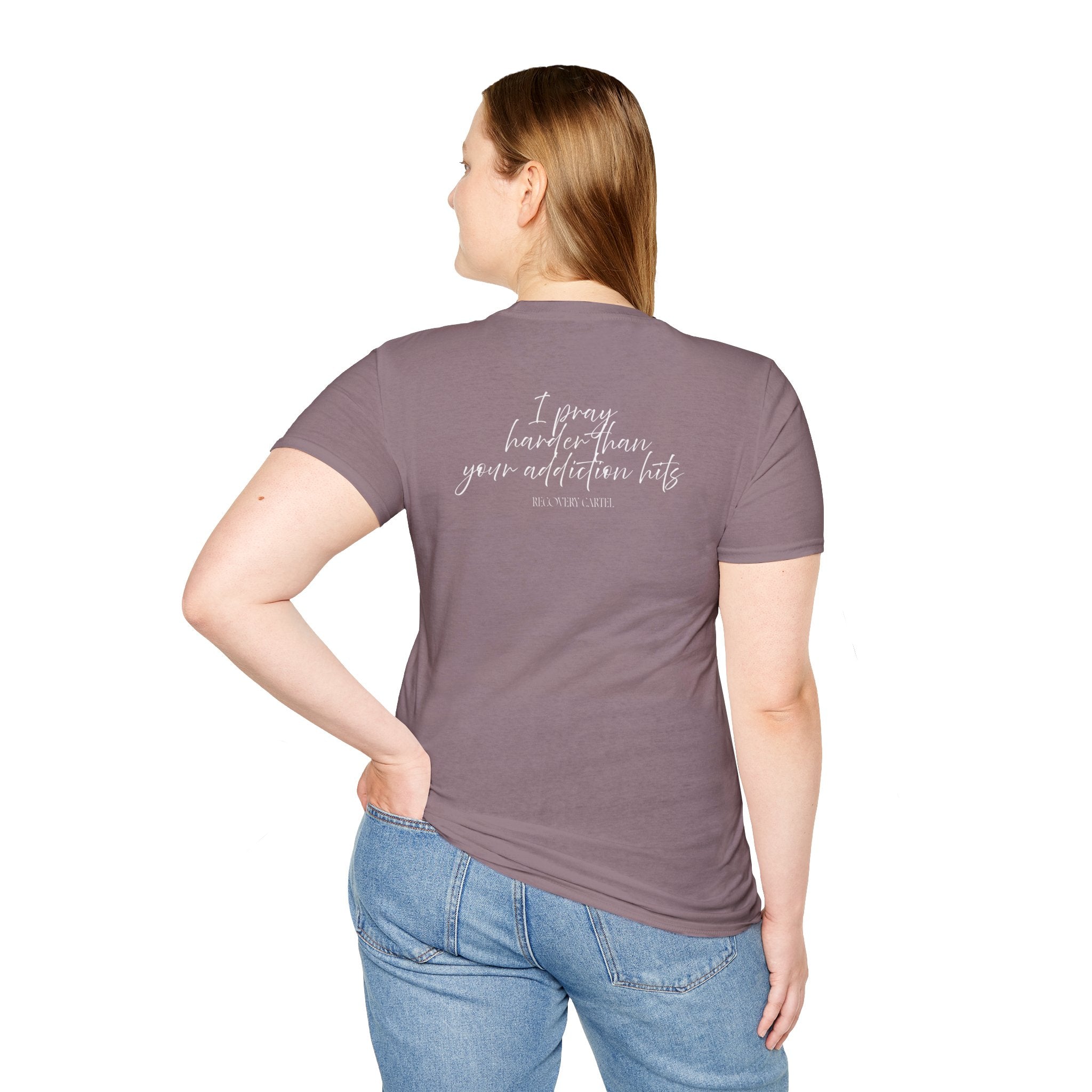 Cartel Mom Tee- I pray harder than your addiction hits
