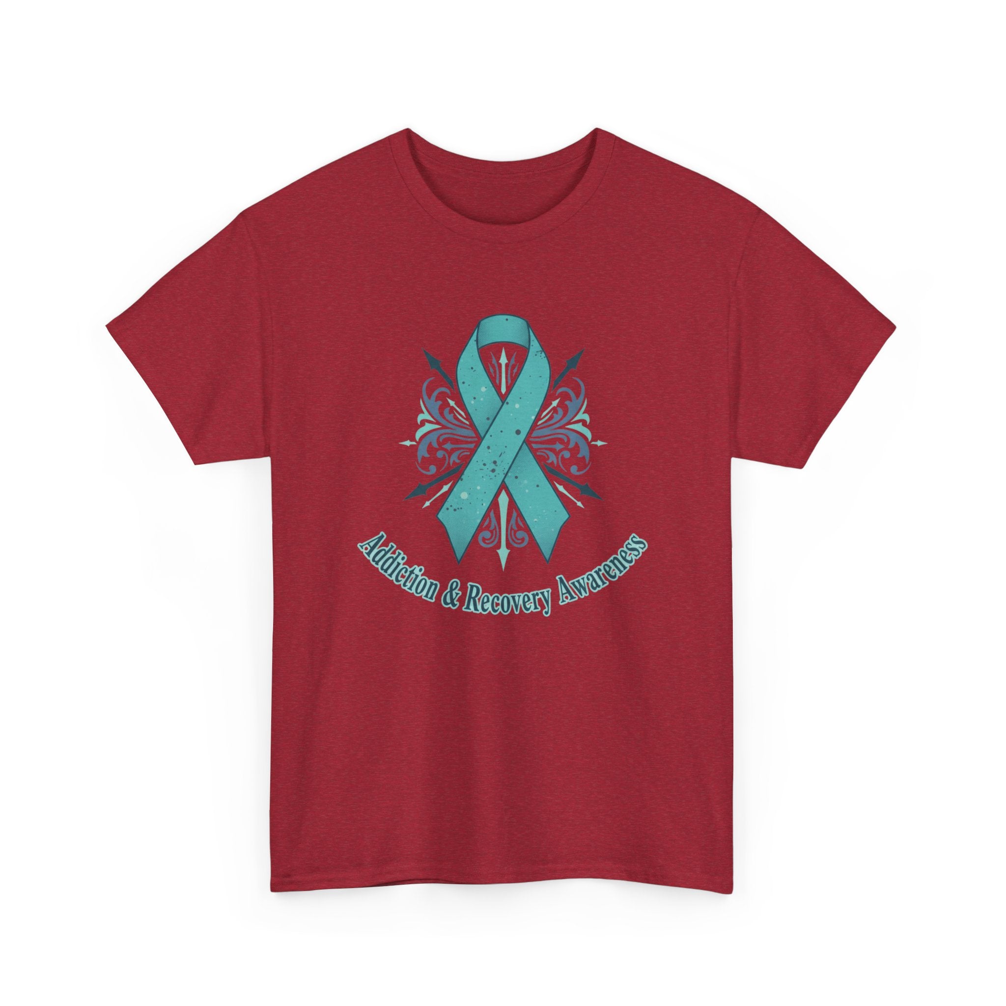 Addiction & Recovery Awareness Ribbon Tee — Teal Support Awareness T-Shirt