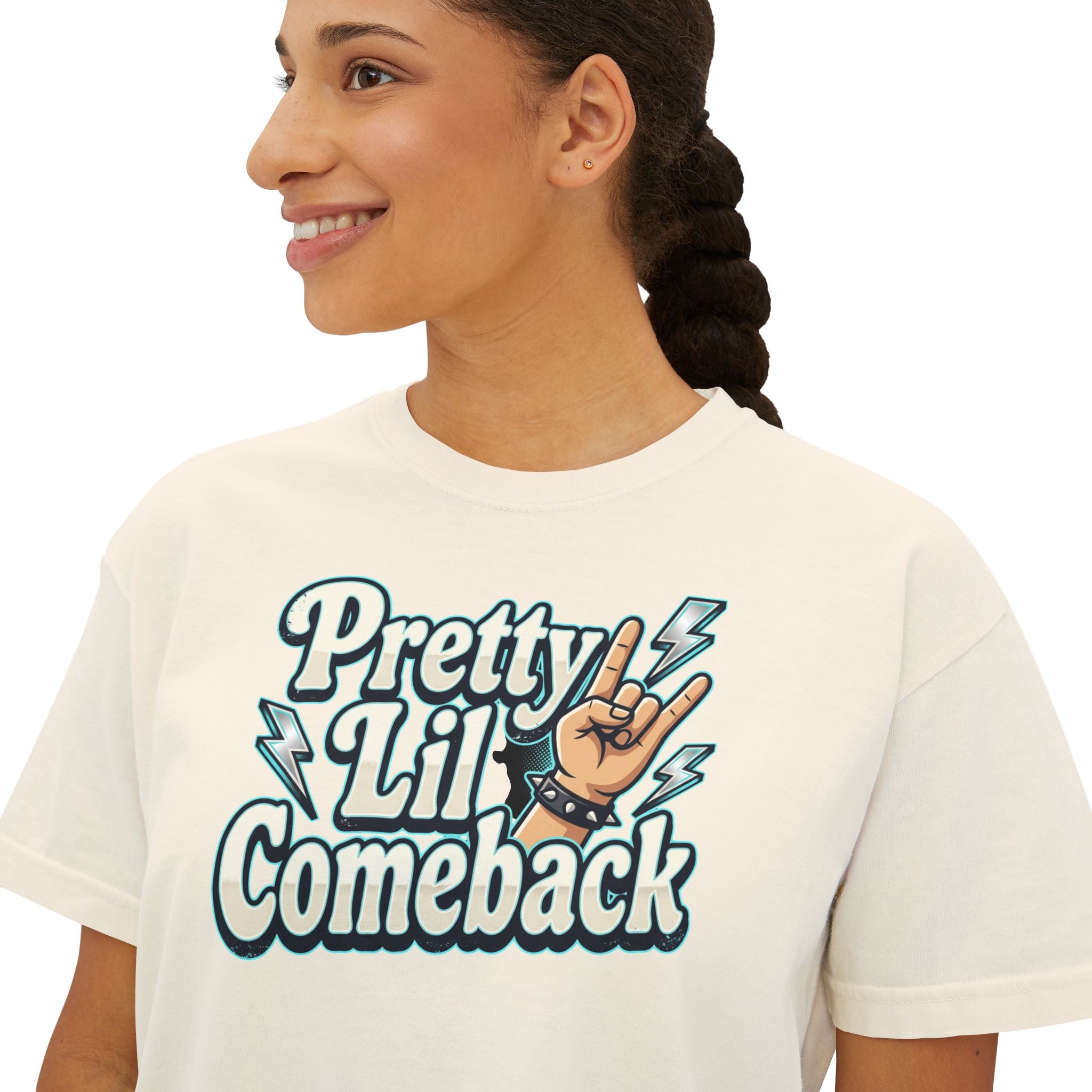 Pretty Lil Comeback Boxy Tee — Recovery Cartel Graphic Women’s Crop Shirt