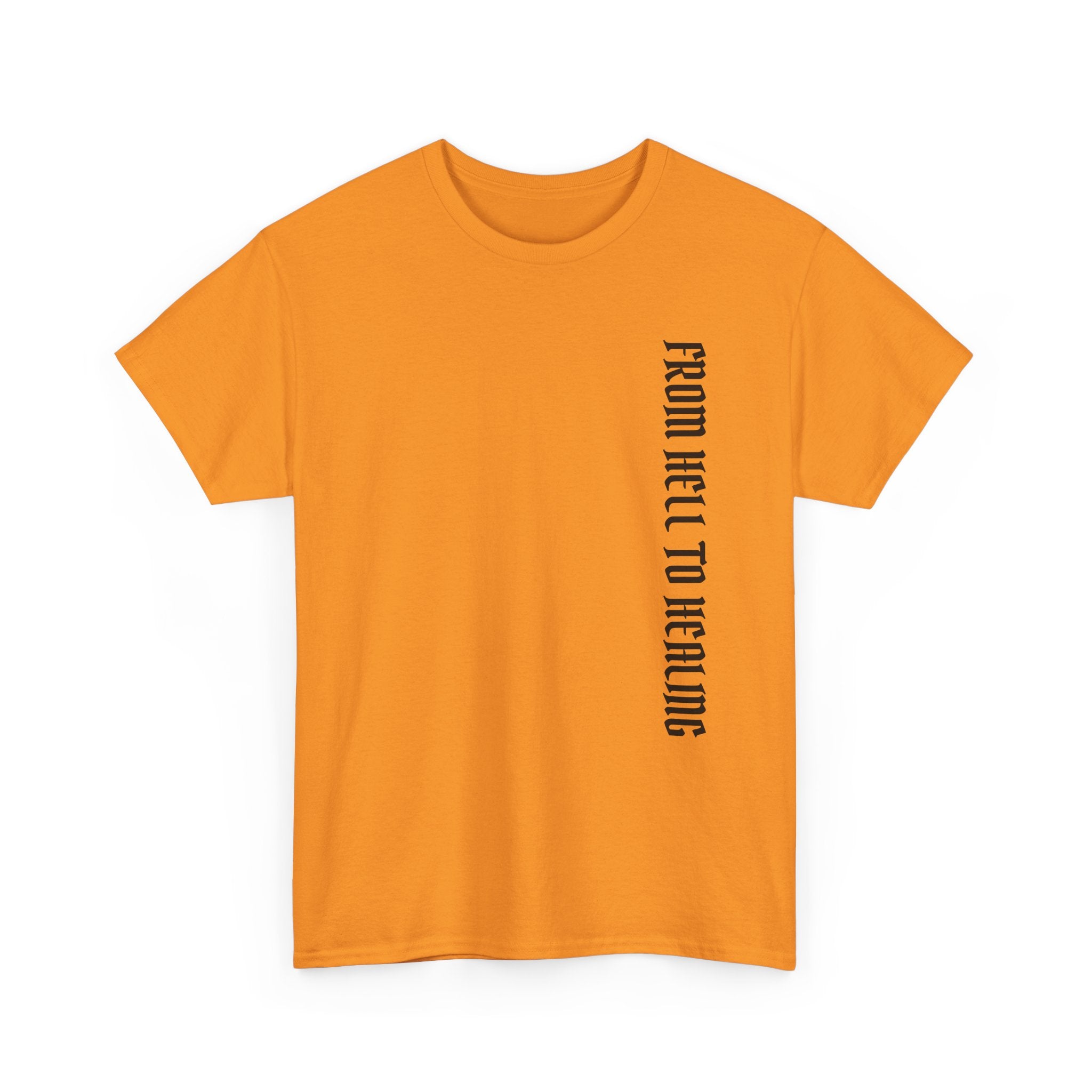 Recovery Cartel Signature Tee with "From Hell to Healing" on the front
