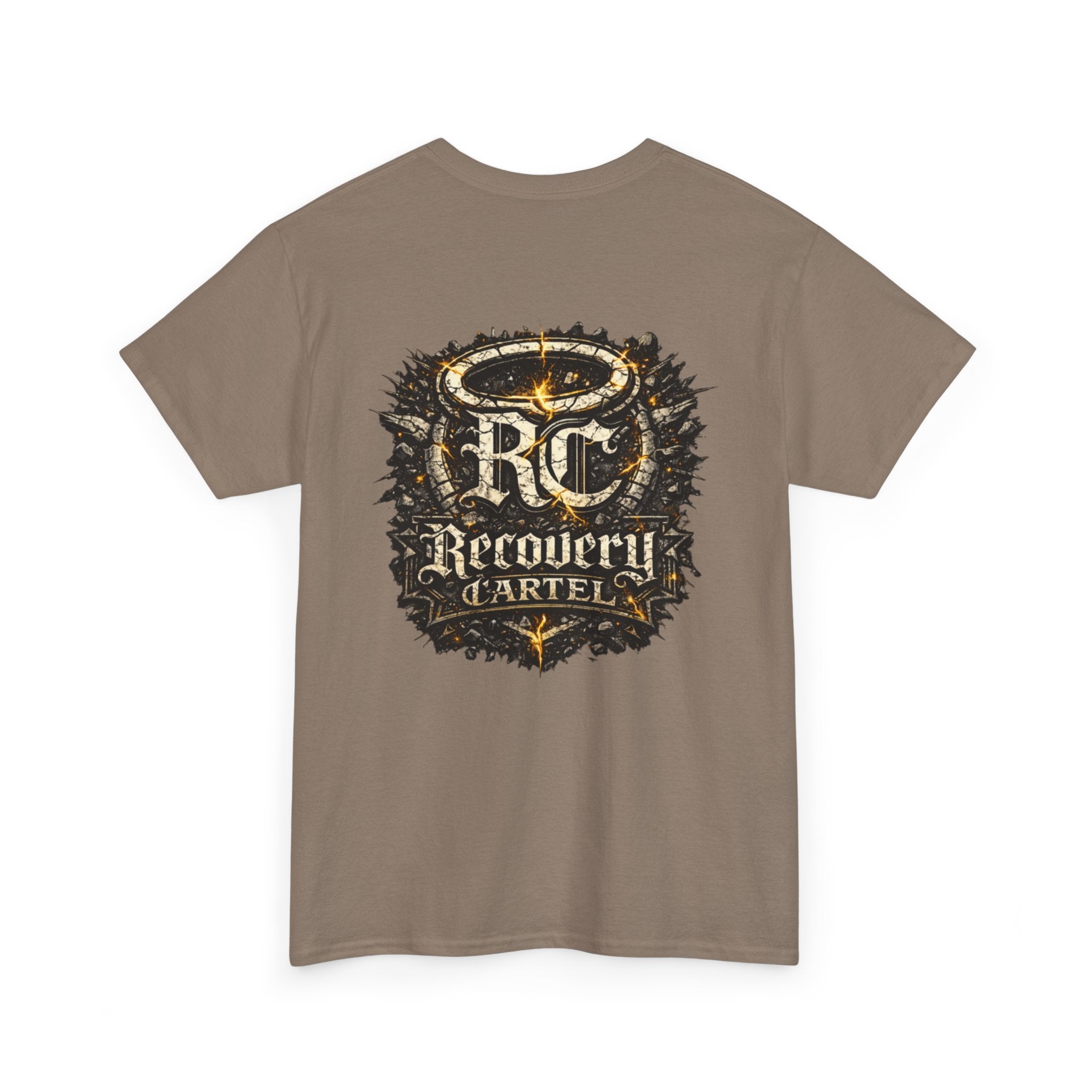 Recovery Cartel Signature Tee with "From Hell to Healing" on the front